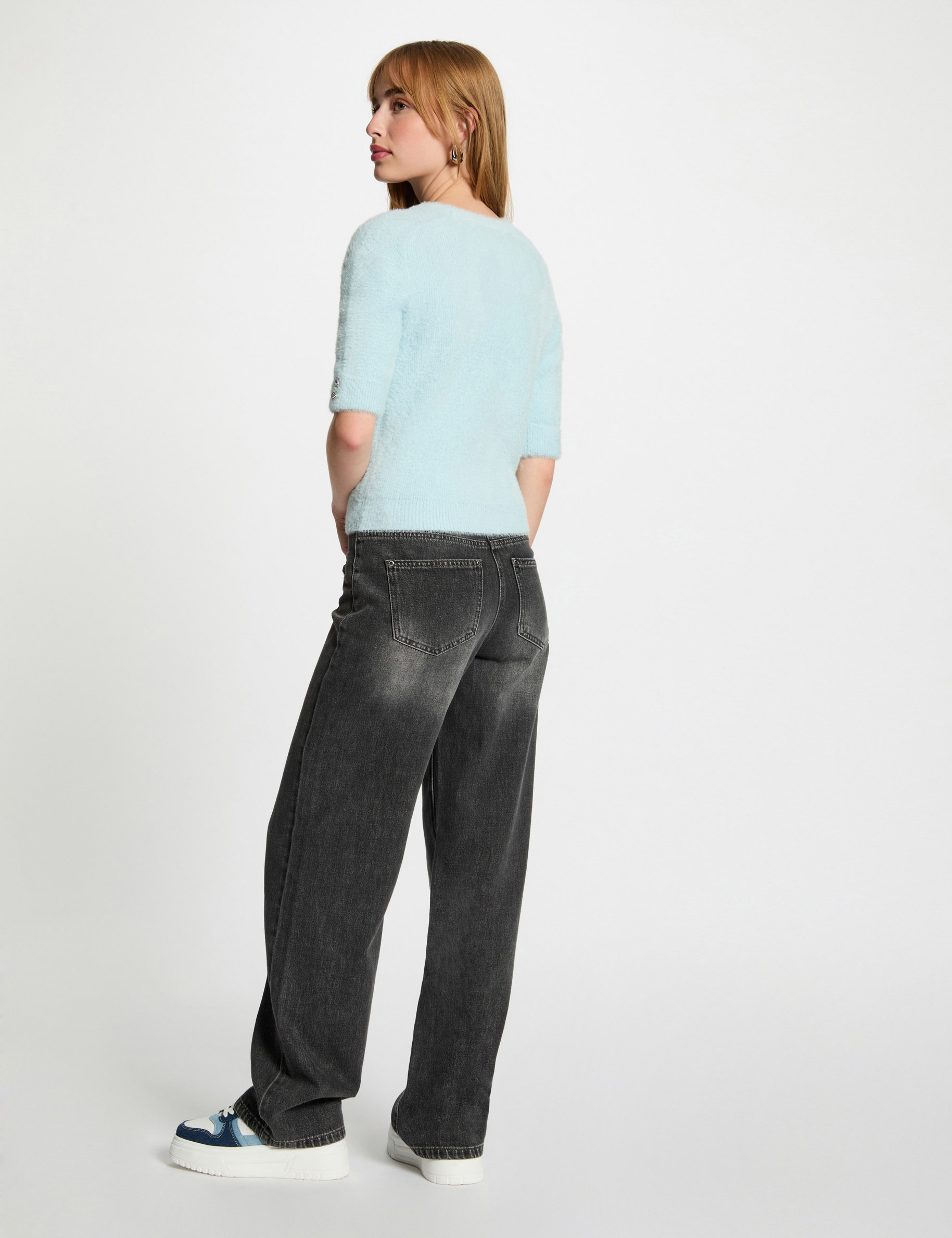 jersey manga corta azul cielo mujer Jersey manga corta azul cielo mujer