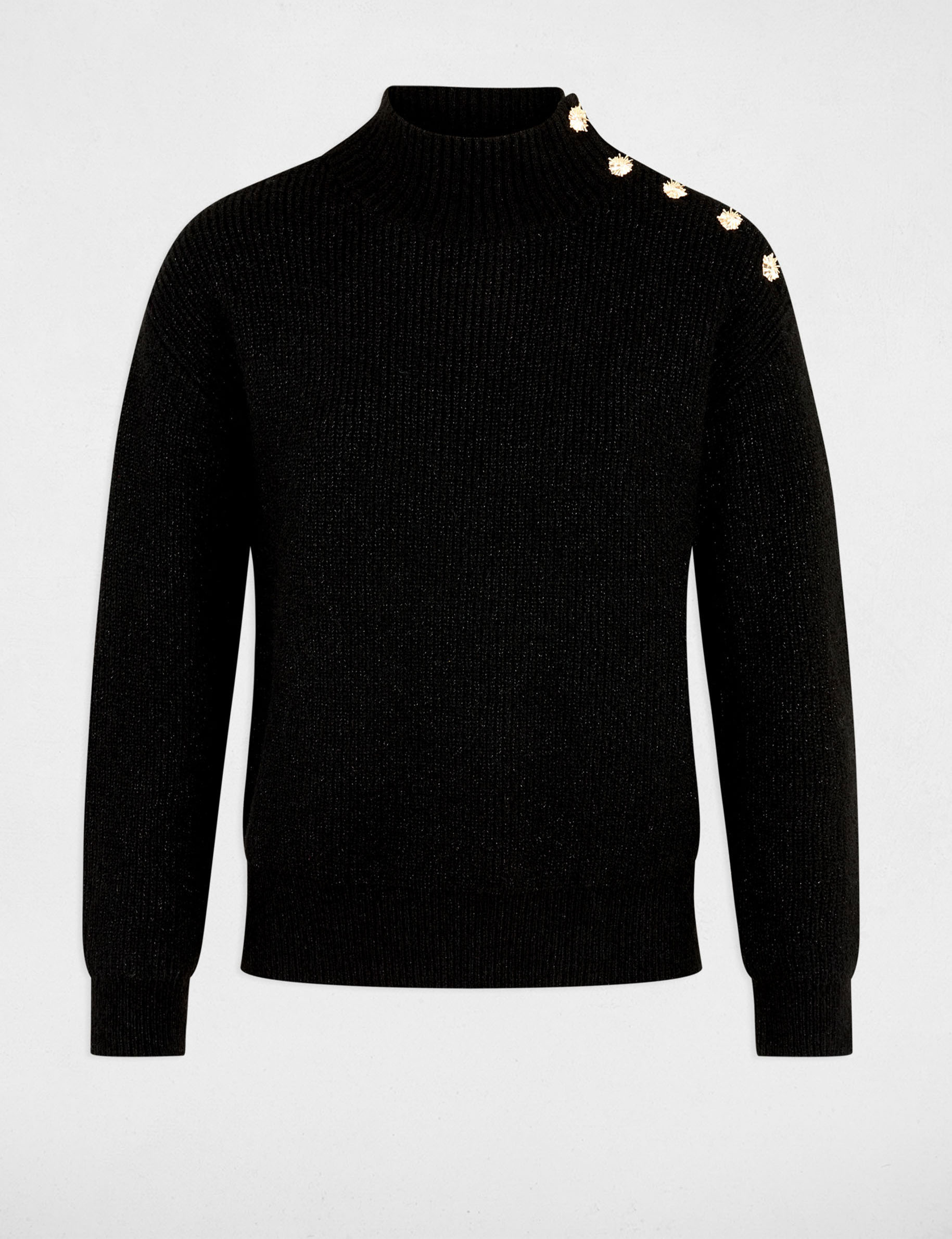Jersey de cuello alto negro mujer