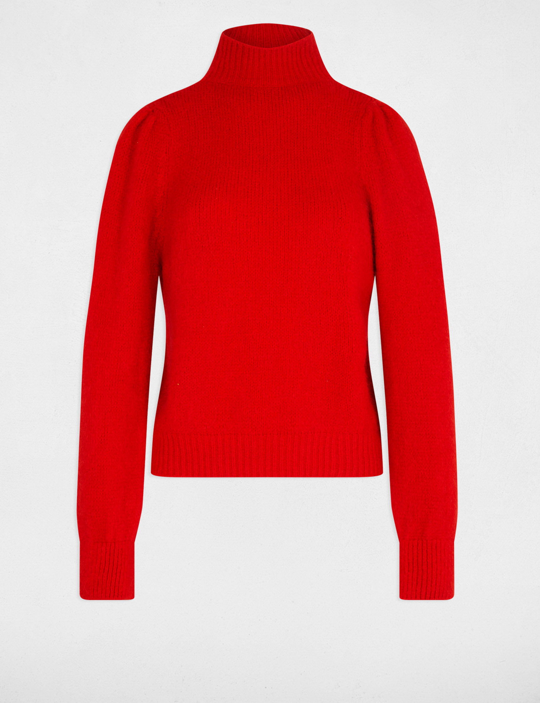 Jersey con cuello alto rojo mujer