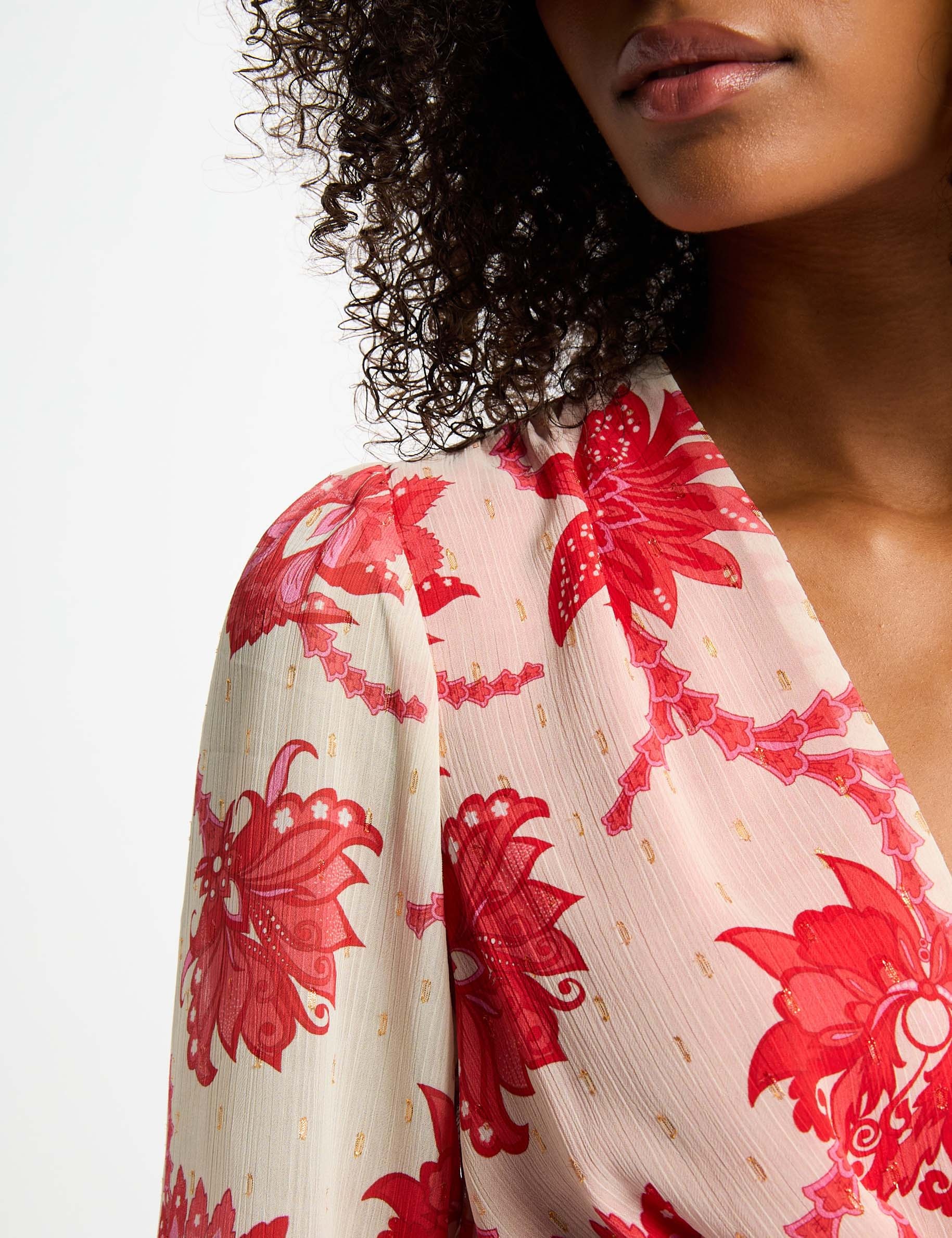 Vestido acampanado estampado multicolor mujer