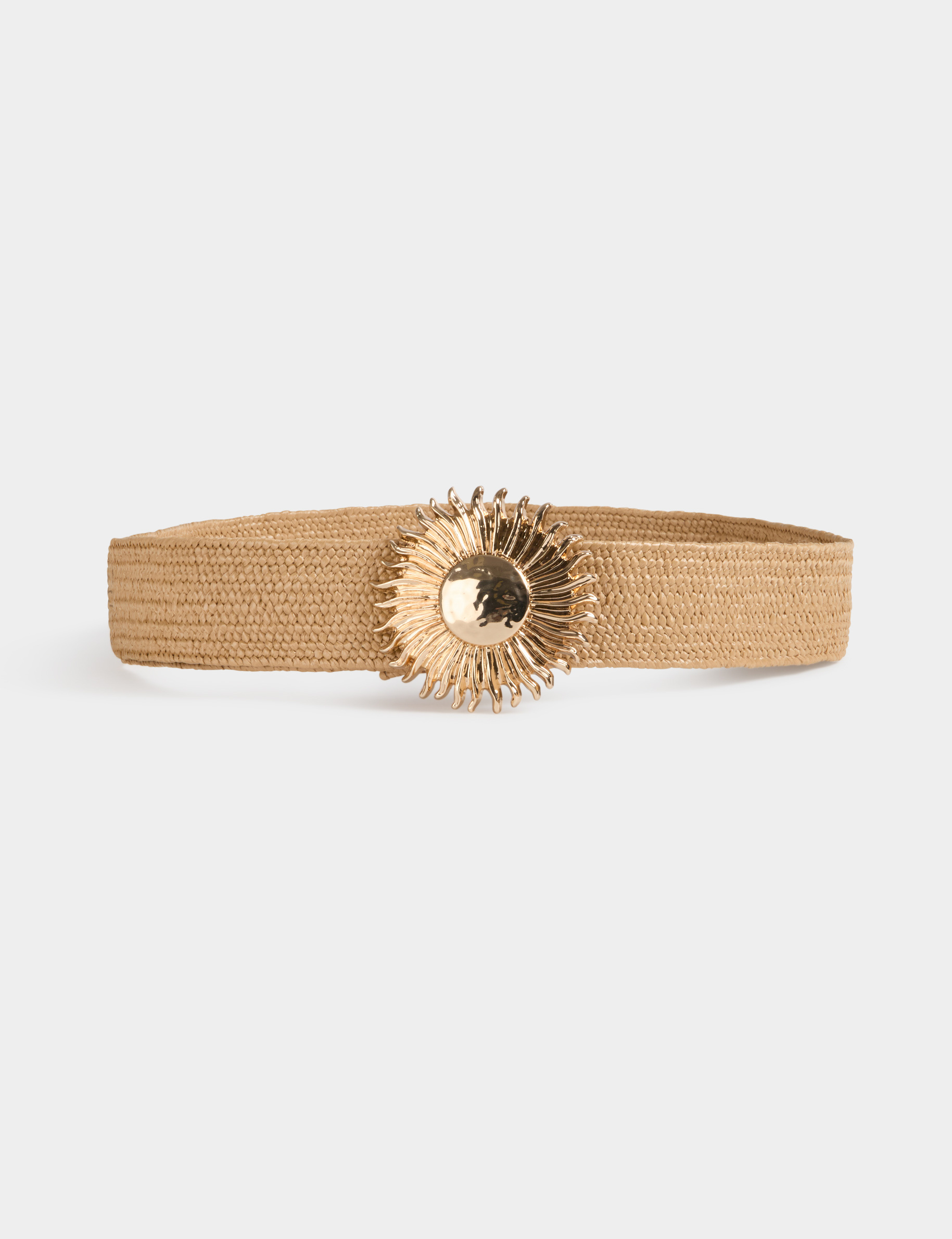 Cintur&oacute;n ancho beige mujer