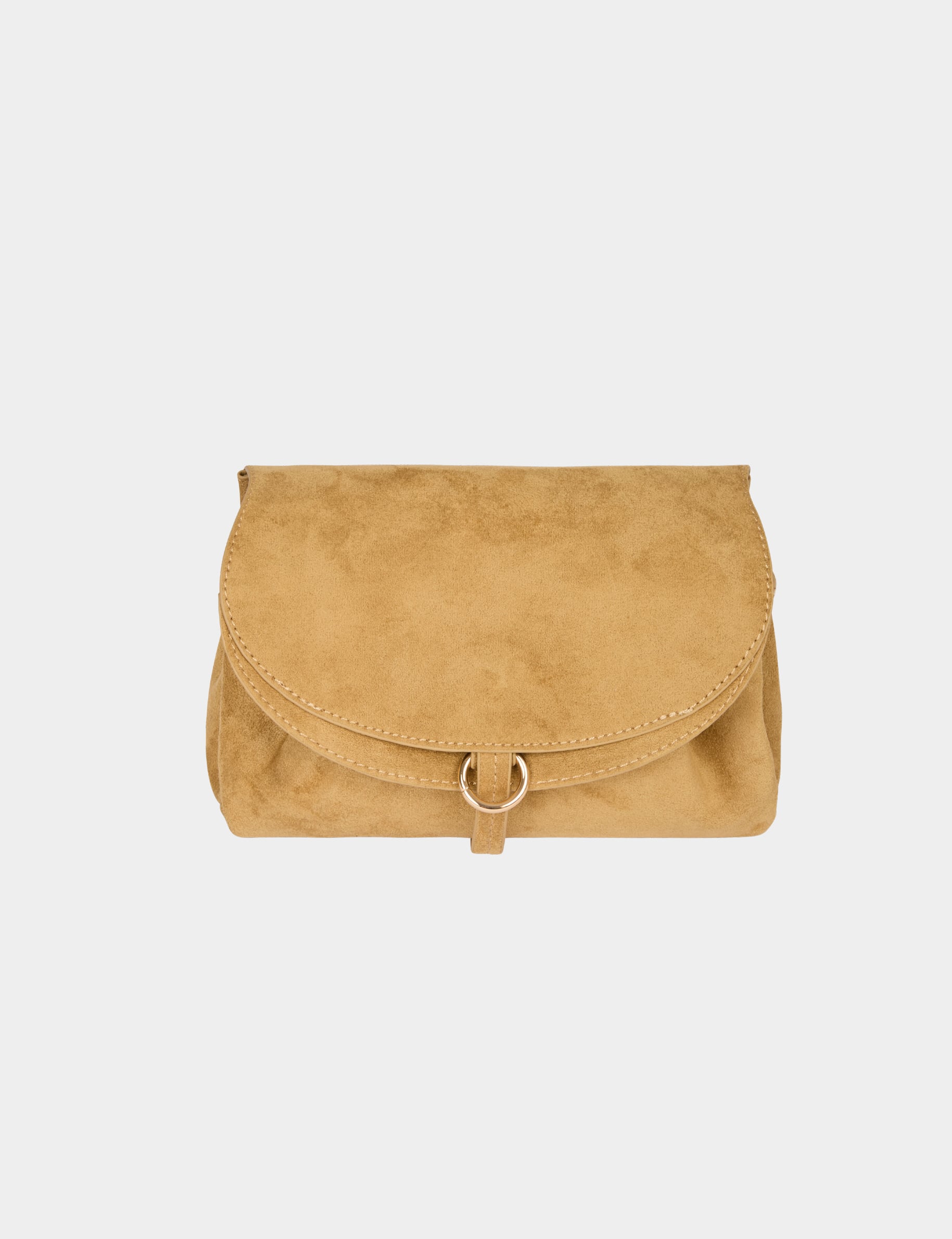 Bolso flexible de ante beige mujer