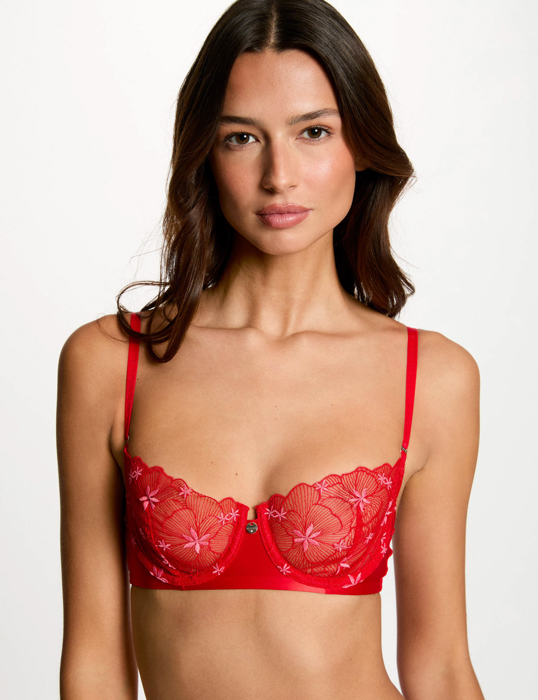 Sujetador con aros rojo mujer