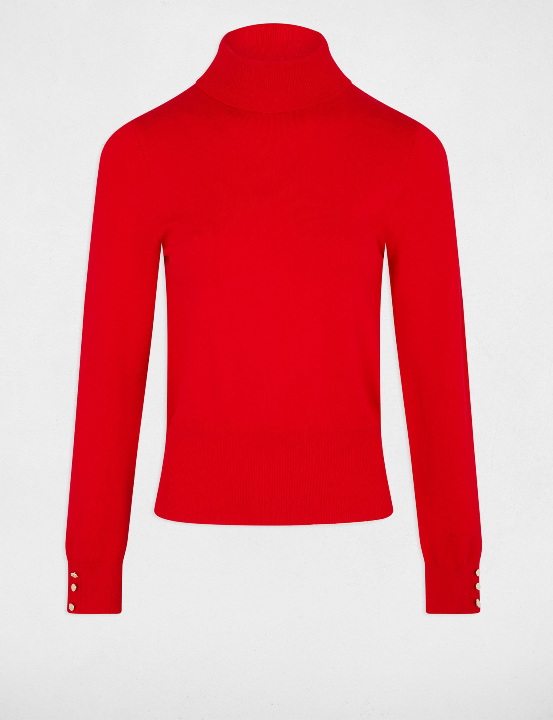Jersey de cuello alto rojo mujer