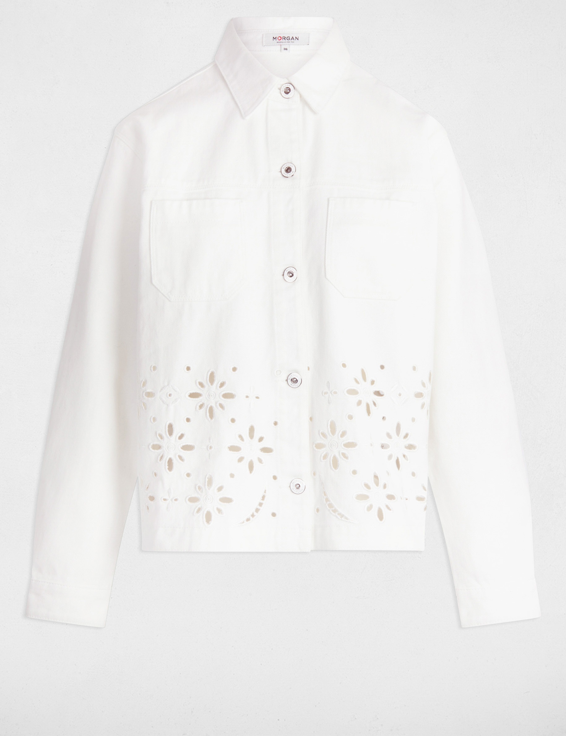 chaqueta vaquero bordada blanco mujer Chaqueta vaquero bordada blanco mujer