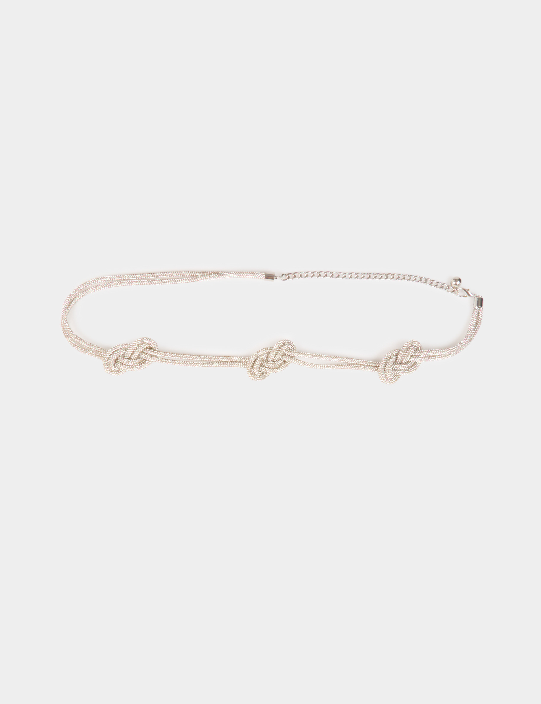 Cintur&oacute;n fino con strass couleur argent mujer