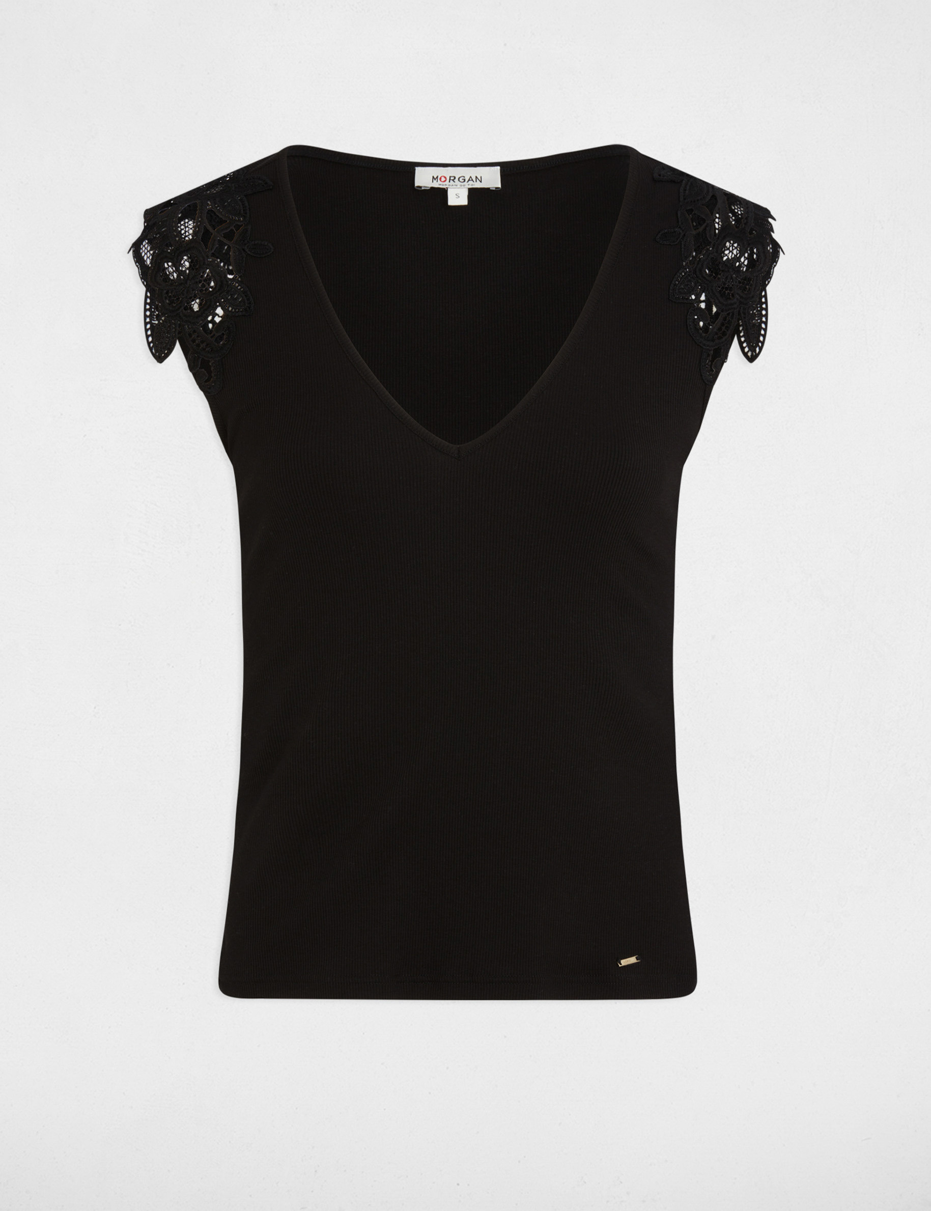 Top sin manga negro mujer
