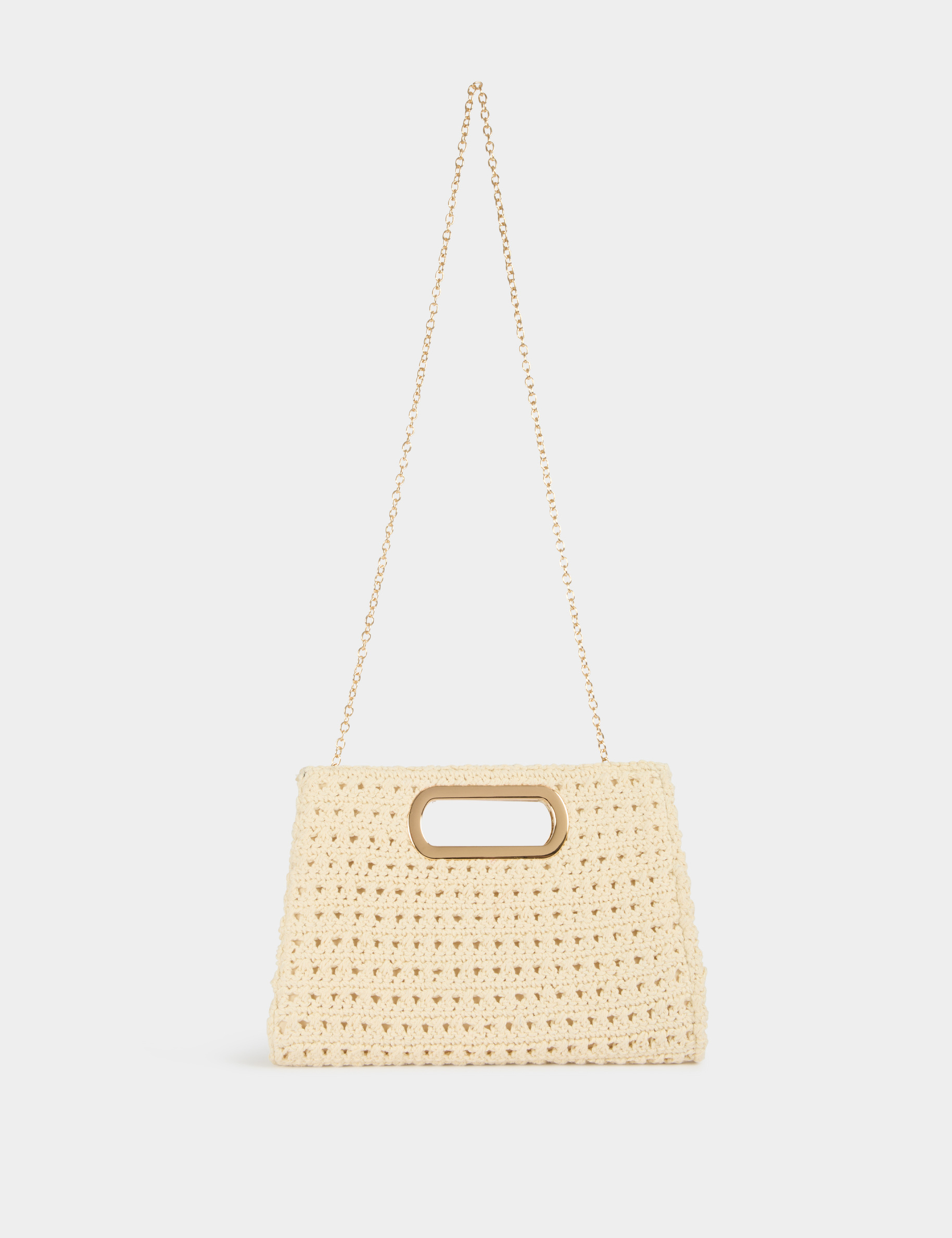 Bolsita de punto marfil mujer