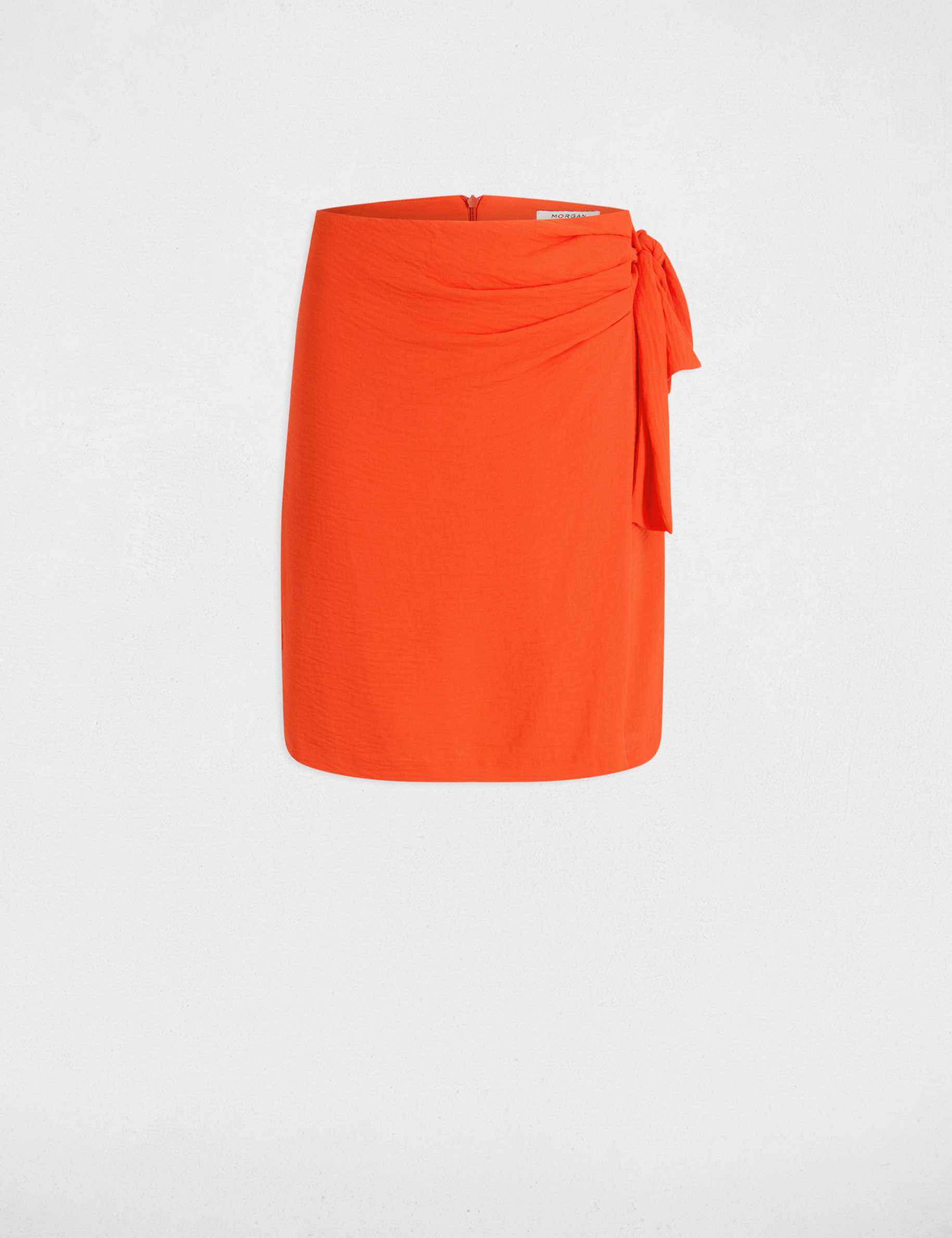 falda cruzada drapeada naranja oscuro mujer Falda cruzada drapeada naranja oscuro mujer