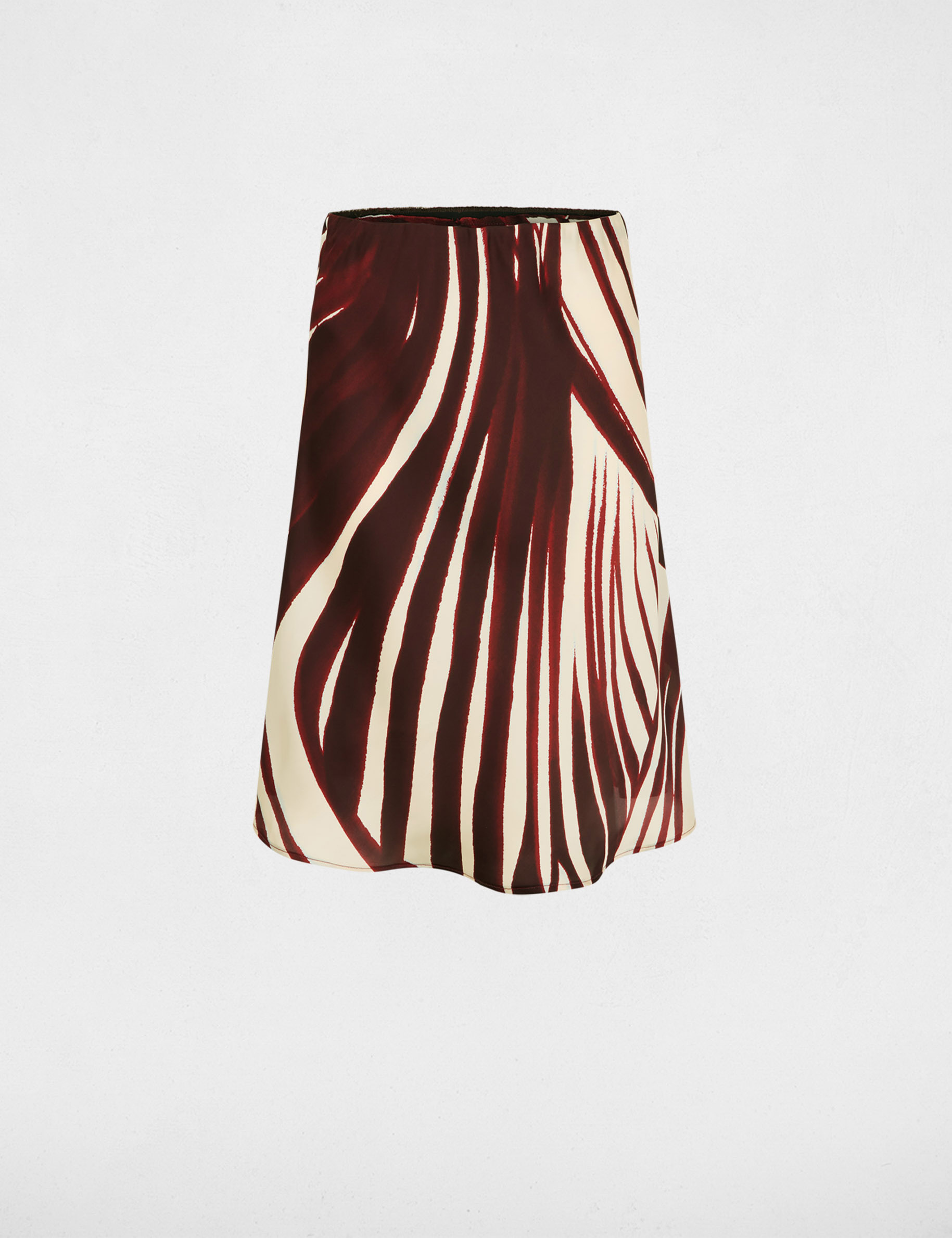 Falda midi satinada multicolor mujer