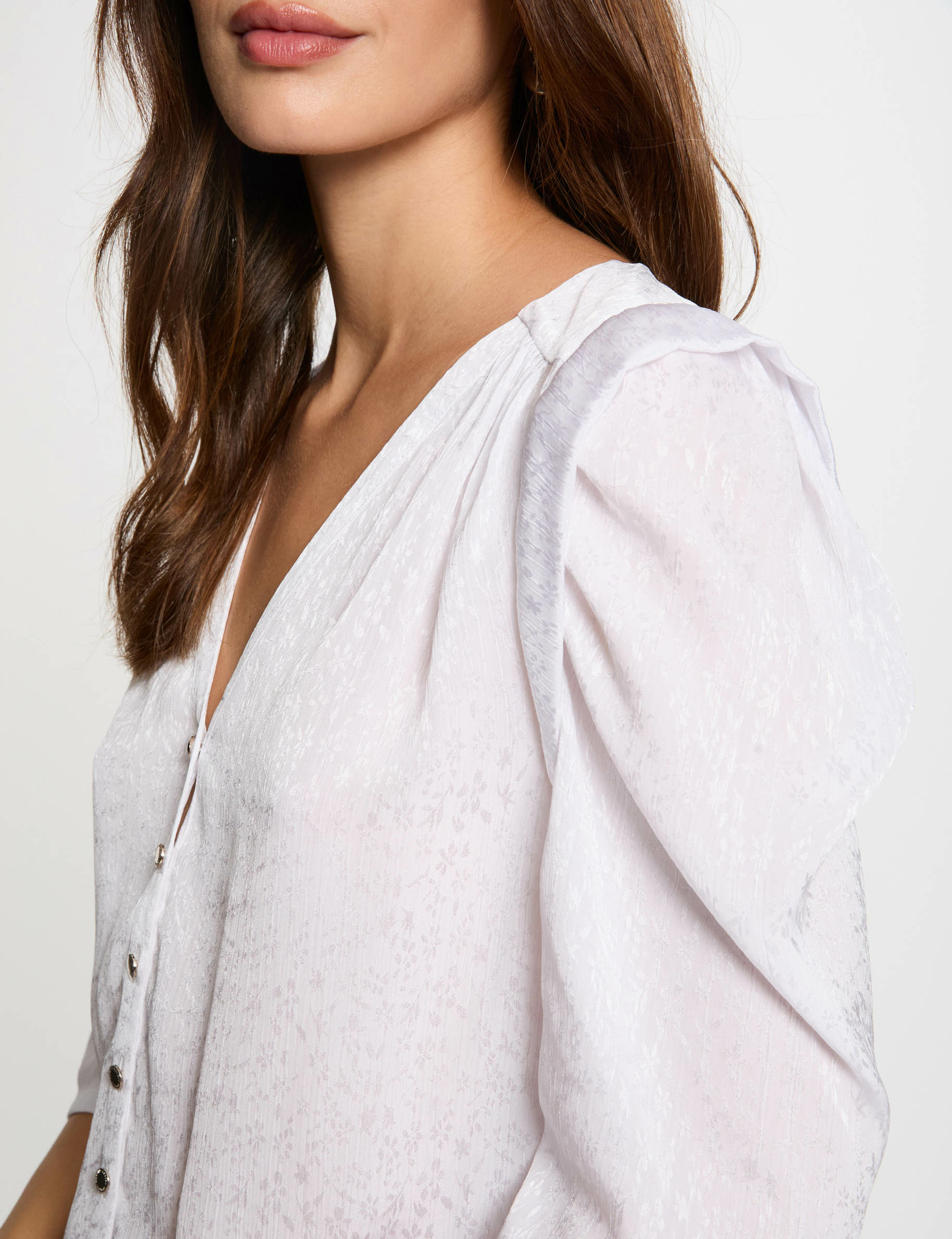 camisa manga 34 blanco mujer Camisa manga 3/4 blanco mujer