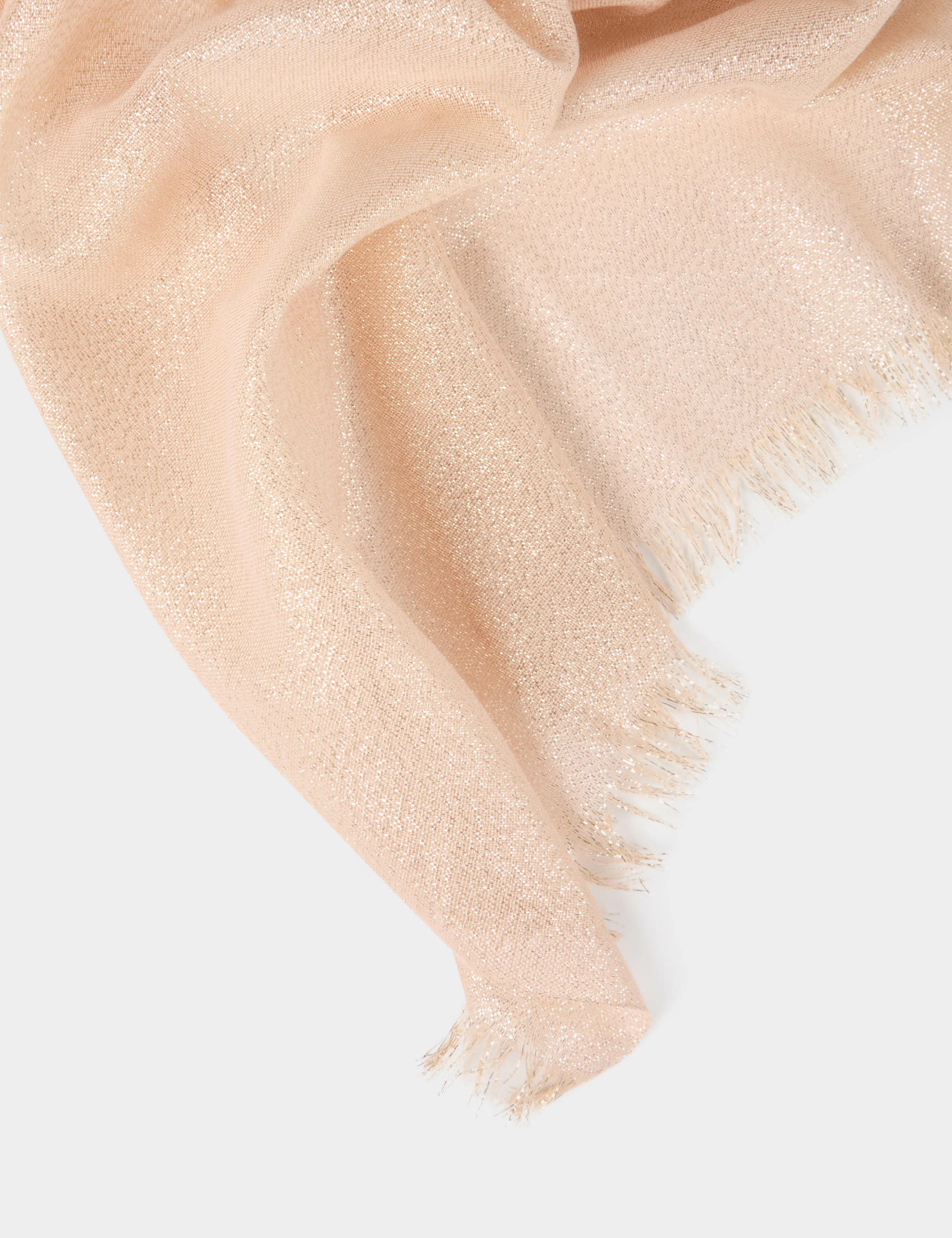 fular hilos metalizados beige mujer Fular hilos metalizados beige mujer