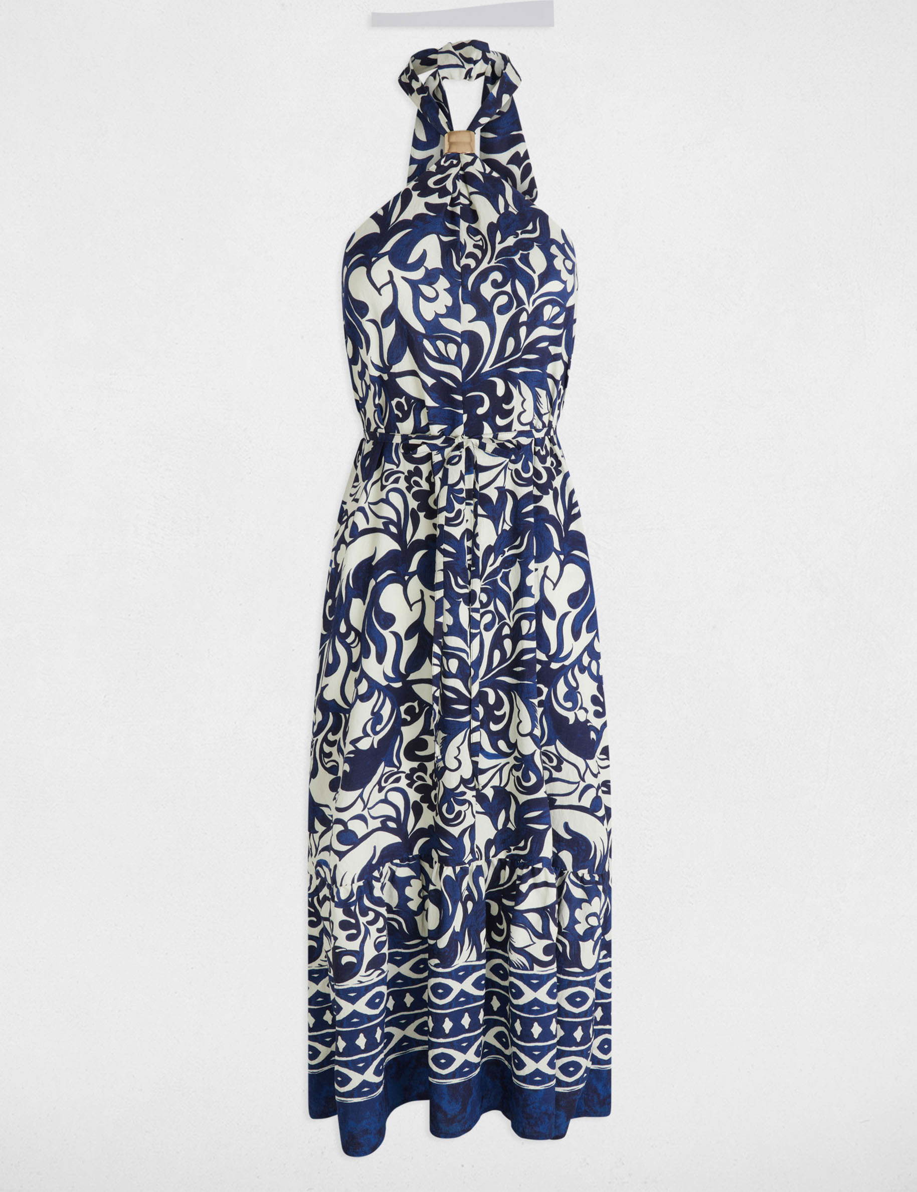 vestido largo recto estampado multicolor mujer Vestido largo recto estampado multicolor mujer