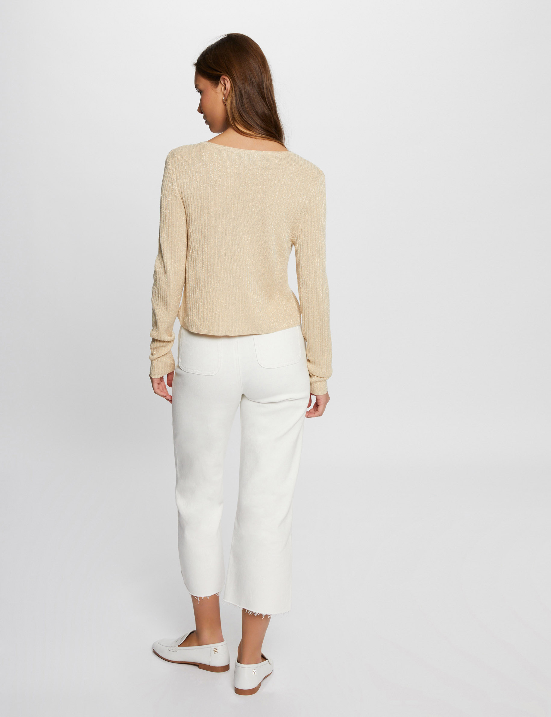 cardigan manga larga amarillo oro mujer Cárdigan manga larga amarillo oro mujer