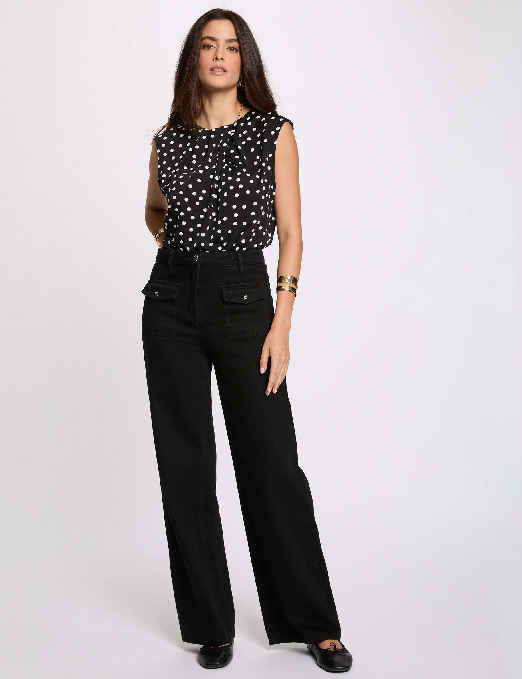 camiseta corta sin mangas negro mujer Camiseta corta sin mangas negro mujer