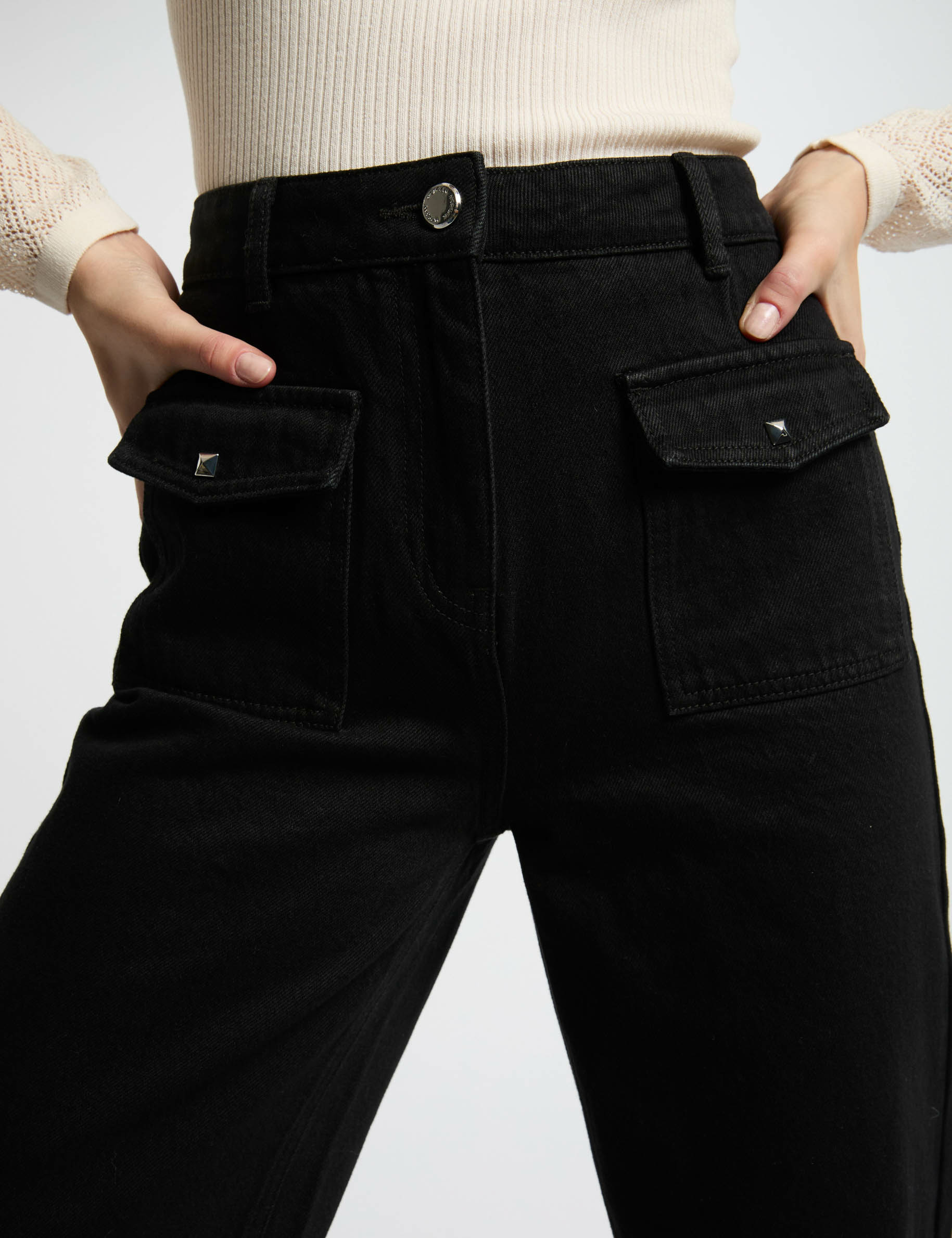 vaquero de pernera ancha negro mujer Vaquero de pernera ancha negro mujer