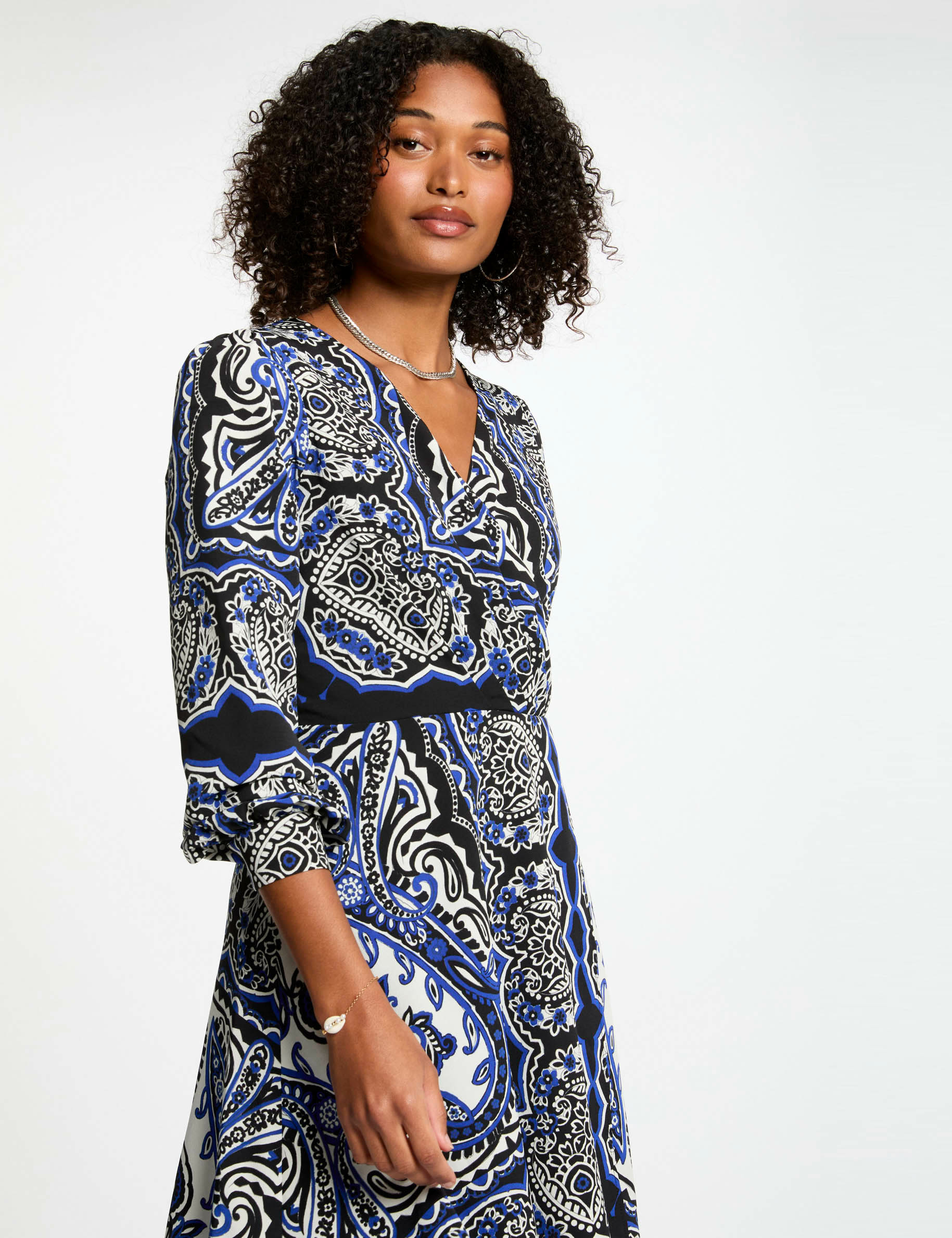 vestido acampanado estampado multicolor mujer Vestido acampanado estampado multicolor mujer