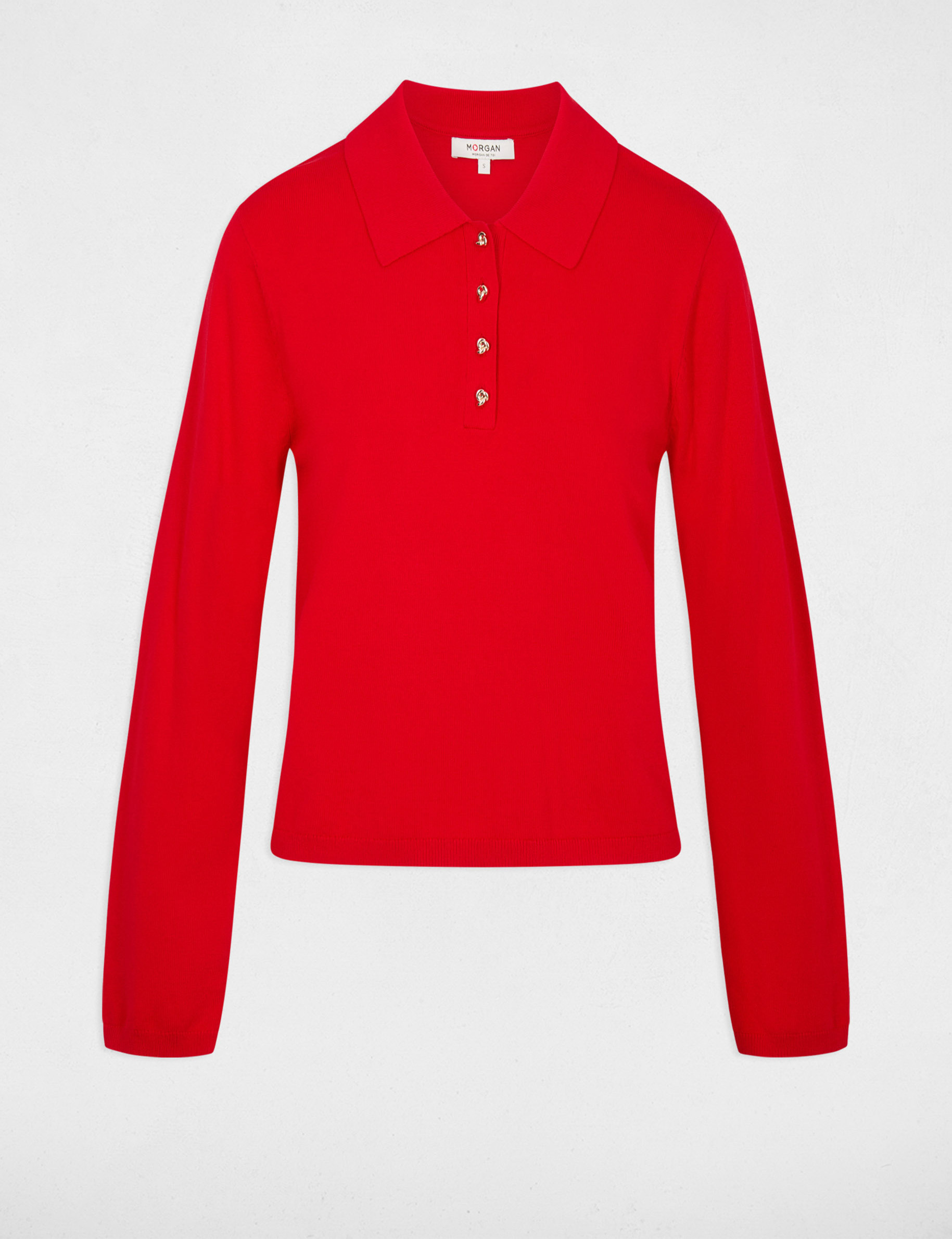 Jersey con cuello vuelto rojo mujer