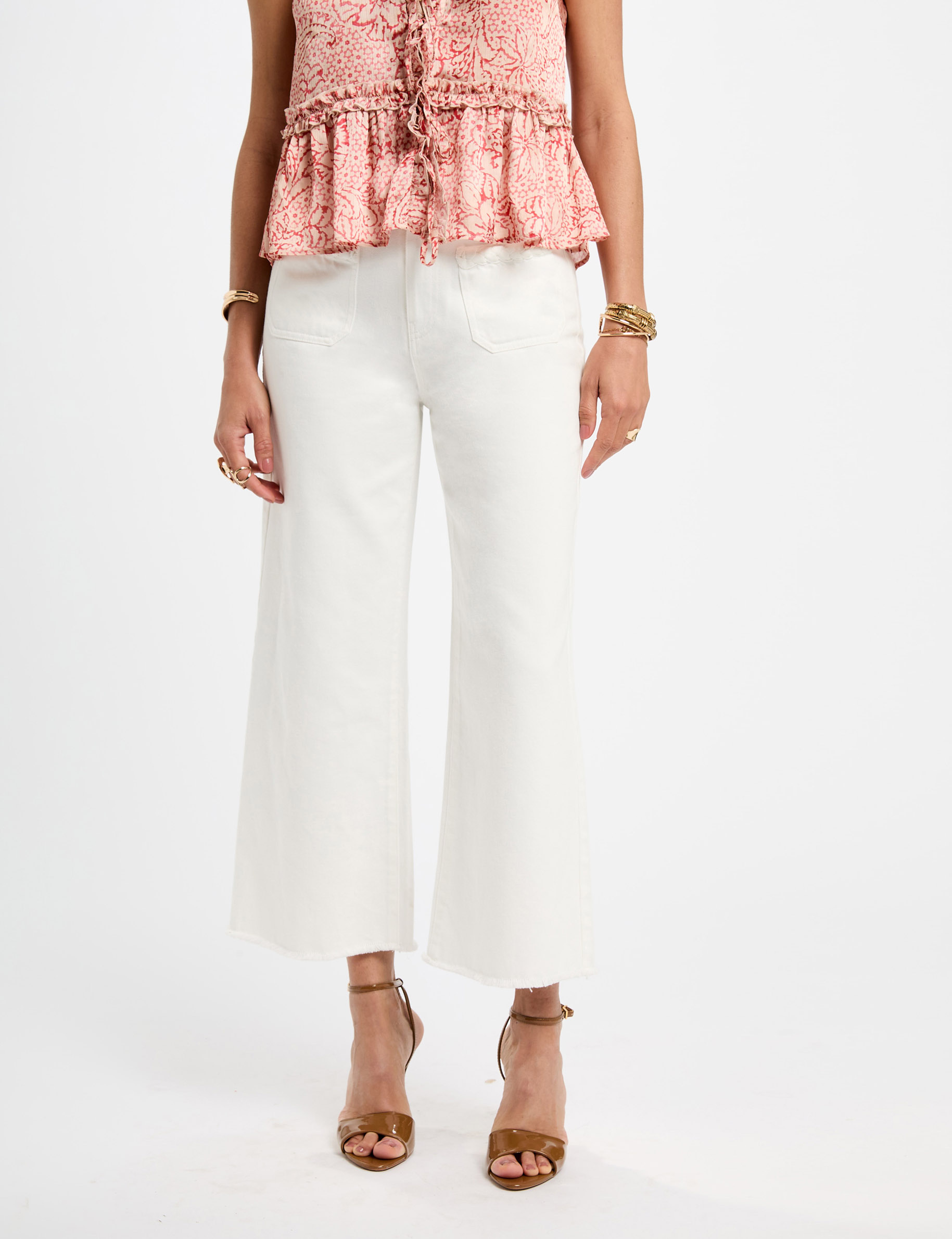 vaquero flare talle alto blanco mujer Vaquero flare talle alto blanco mujer