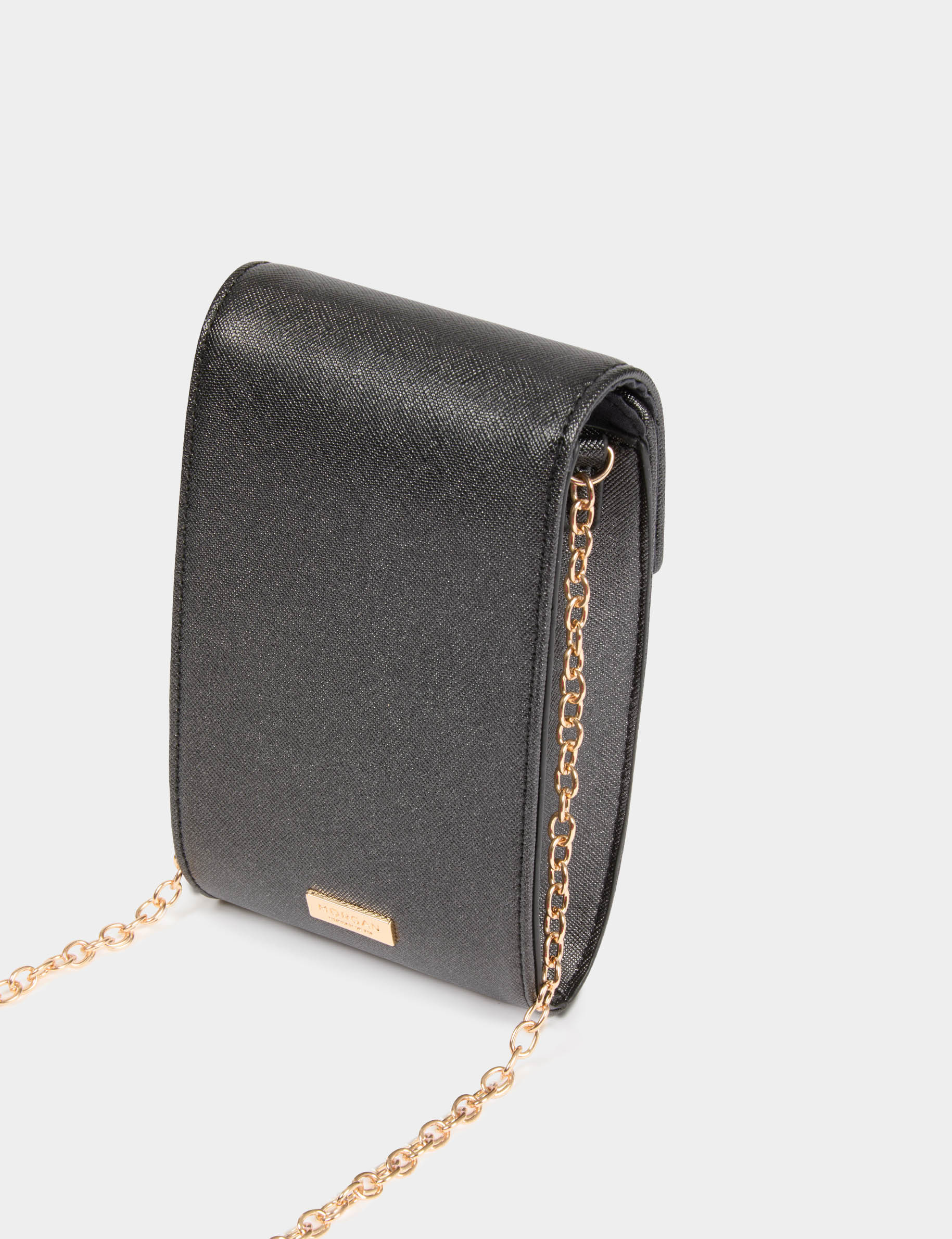 Cartera de cuero negro mujer