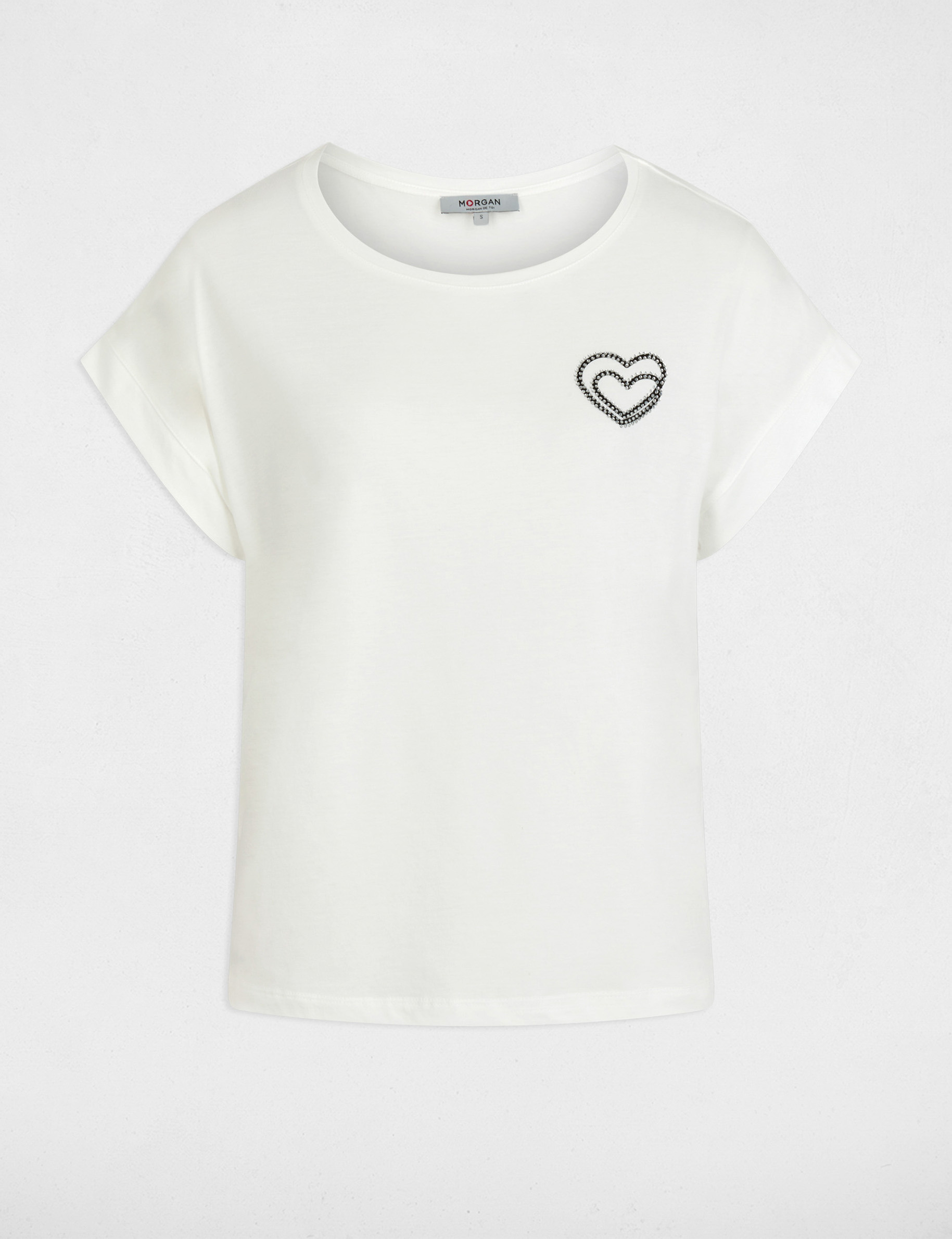 Camiseta de manga corta blanco mujer