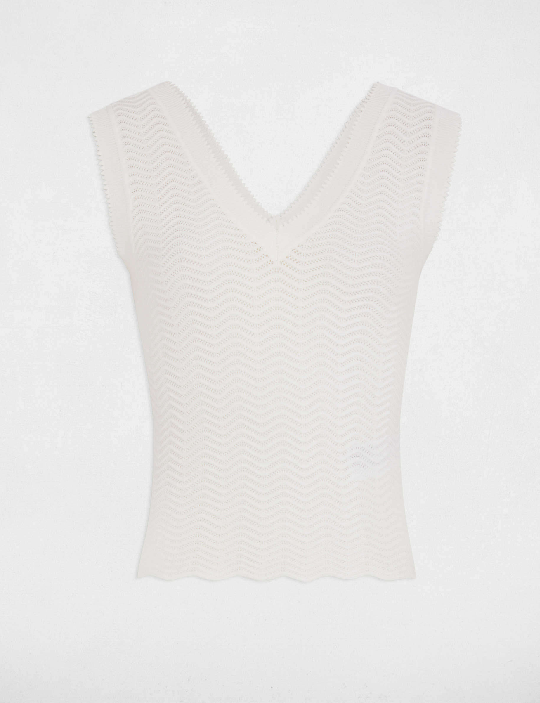 top punto sin mangas blanco mujer Top punto sin mangas blanco mujer