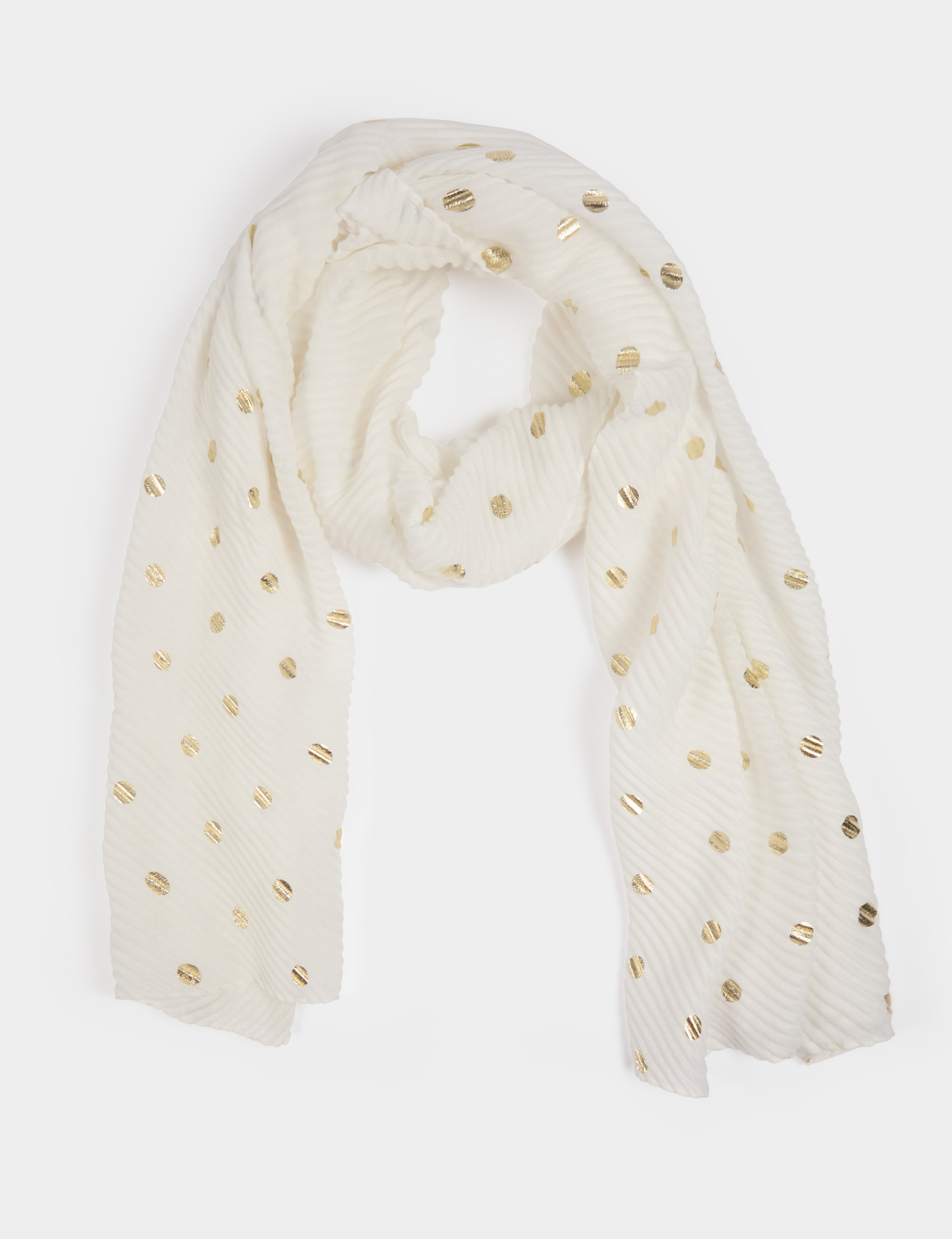 Pa&ntilde;uelo de lunares blanco mujer