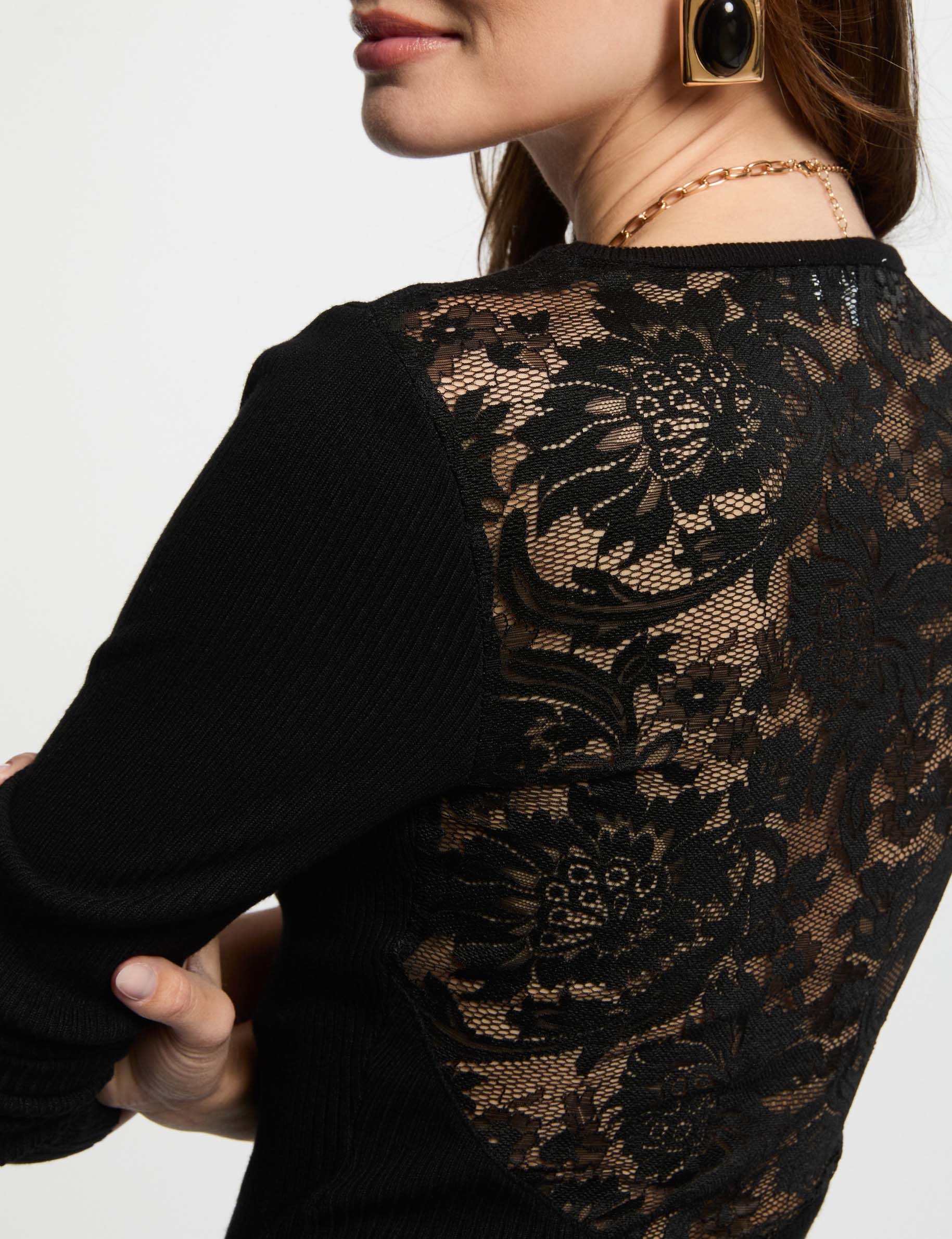 jersey manga larga negro mujer Jersey manga larga negro mujer