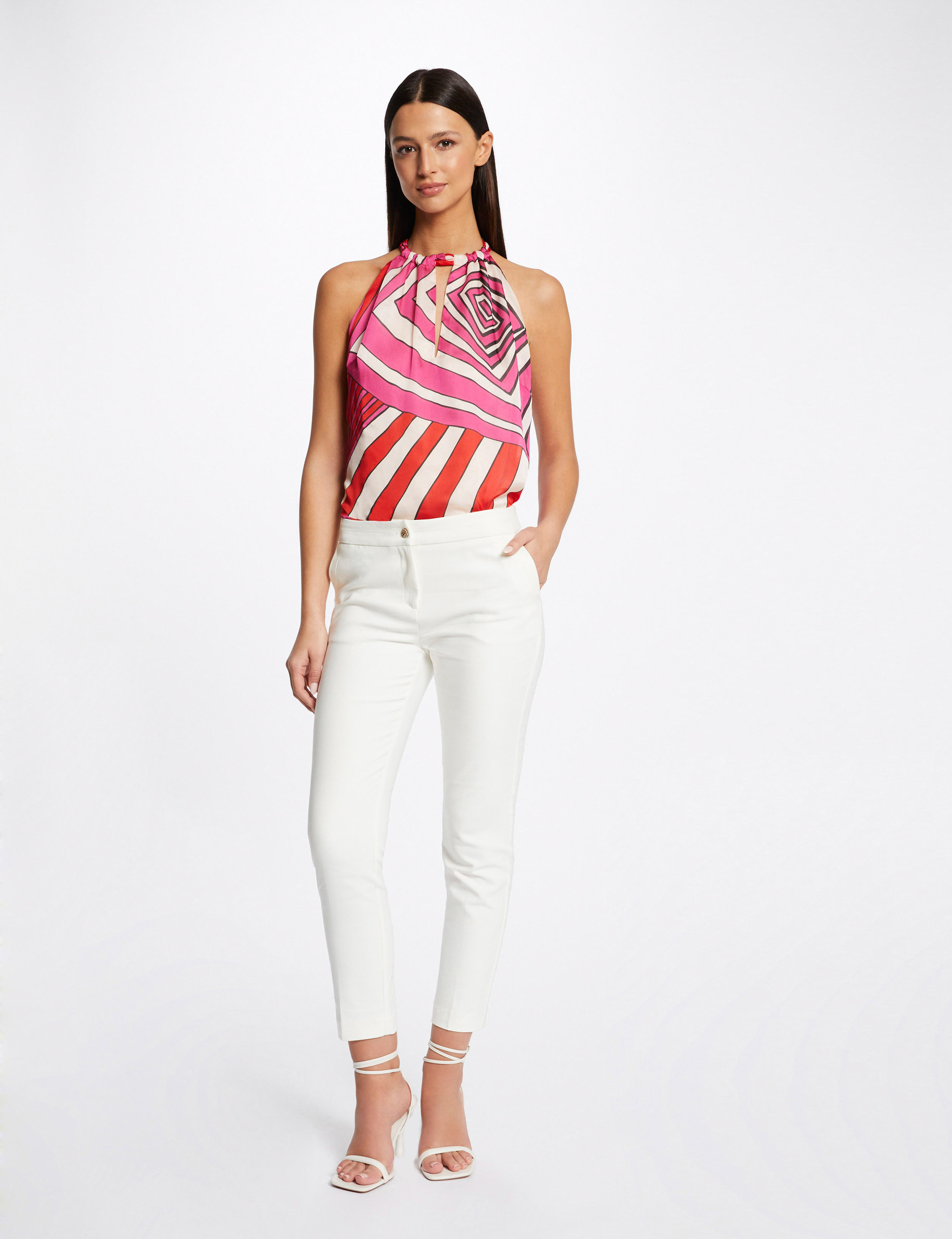 Blusa sin mangas estampado geométrico multicolor mujer Blusa sin mangas estampado geométrico multicolor mujer