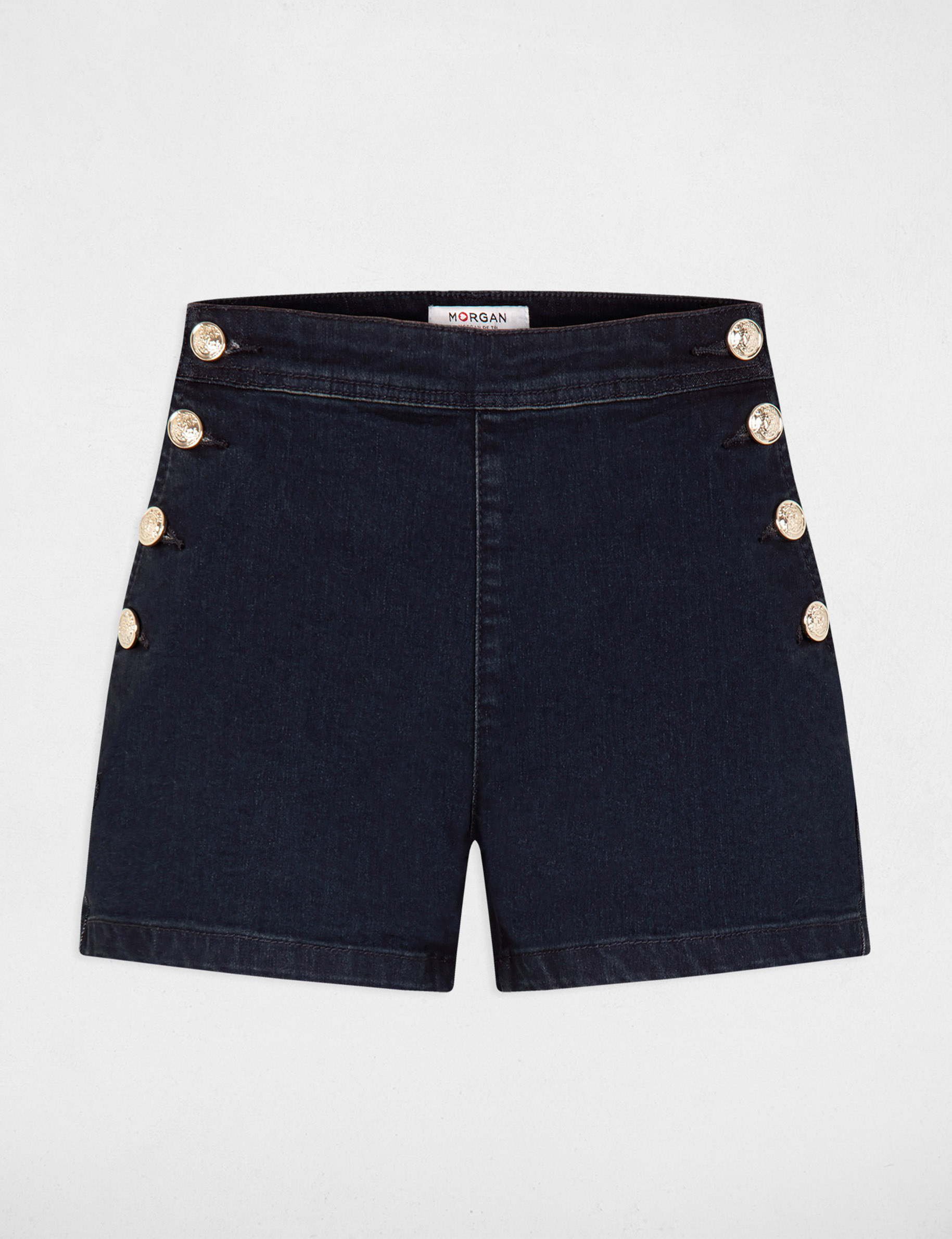 short vaquero ajustado denim crudo mujer Short vaquero ajustado denim crudo mujer