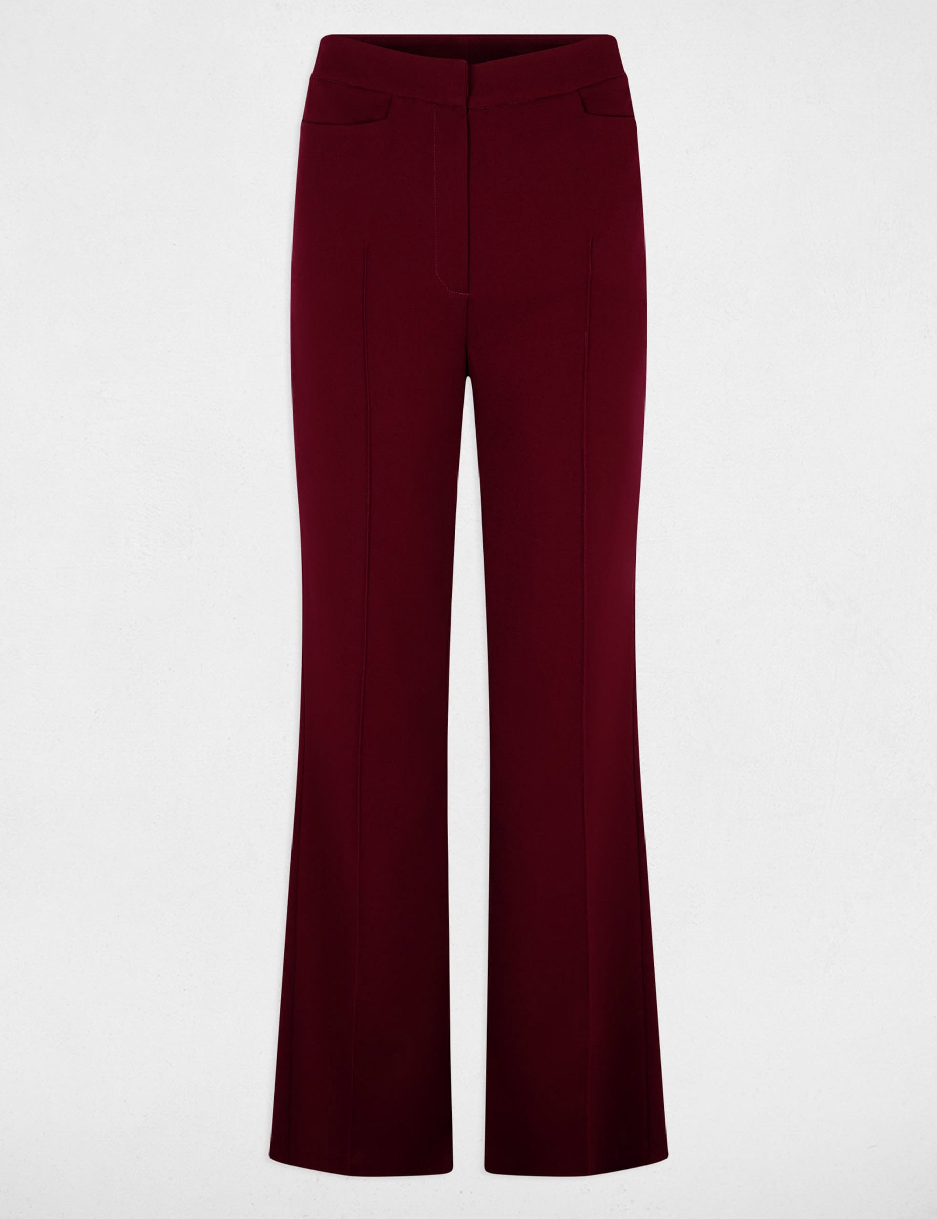 Pantal&oacute;n boot-cut burdeos mujer