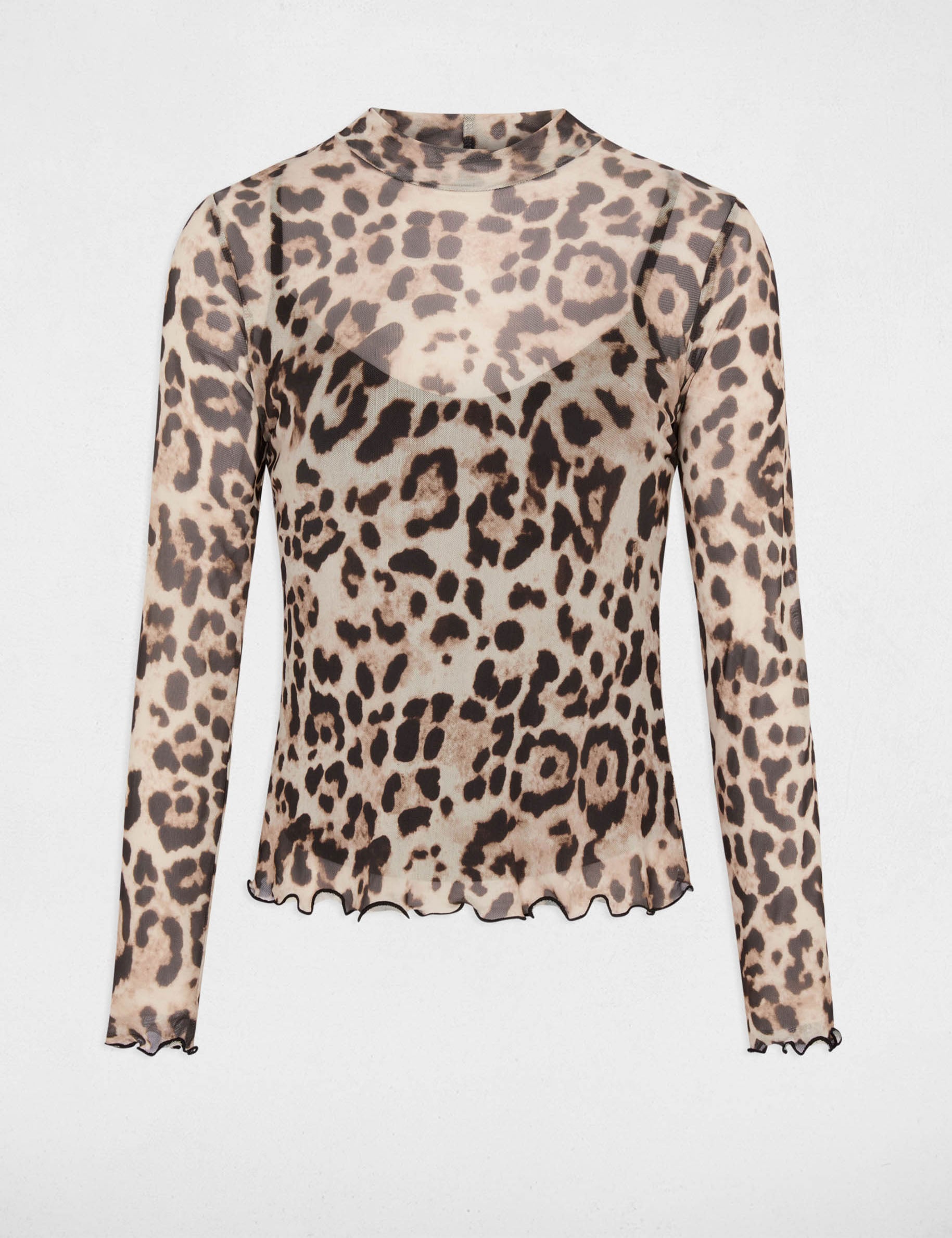 Camiseta de cuello alto multicolor mujer