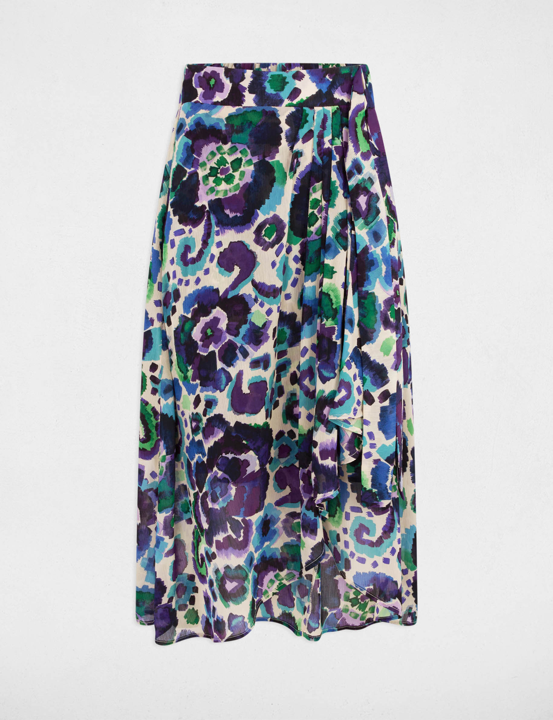 falda holgada estampada multicolor mujer Falda holgada estampada multicolor mujer