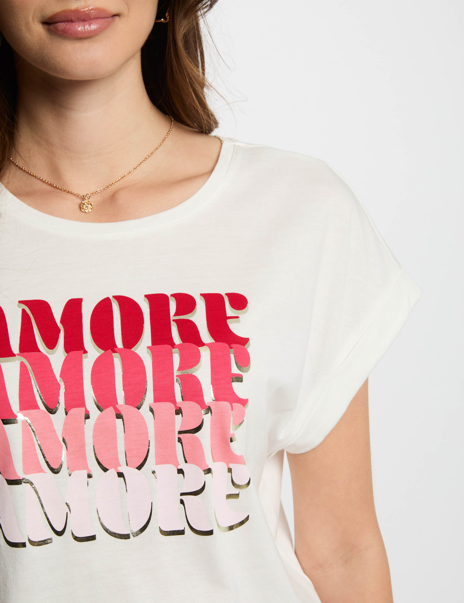 camiseta con mensaje blanco mujer Camiseta con mensaje blanco mujer