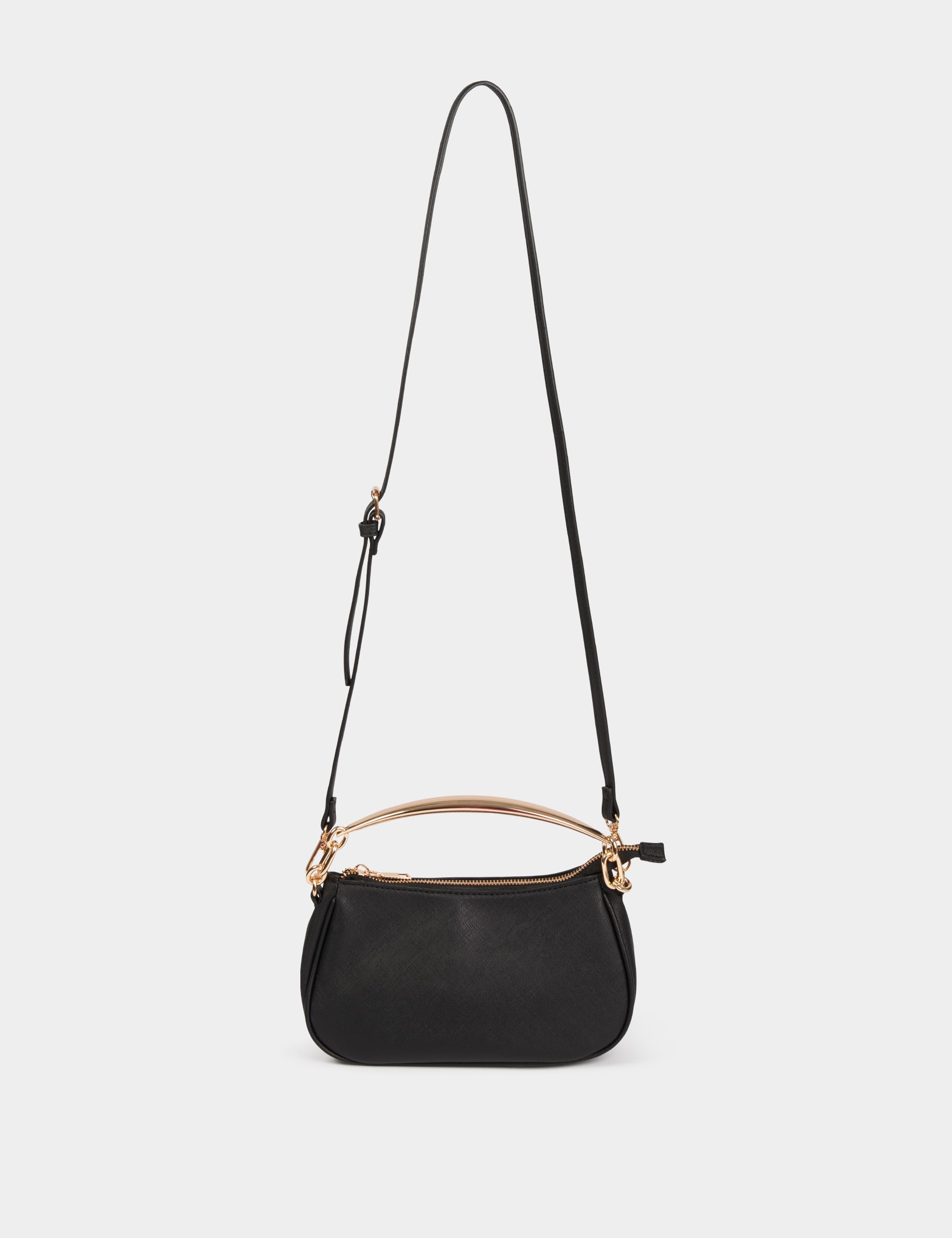 Bolso bandolera de polipiel negro mujer