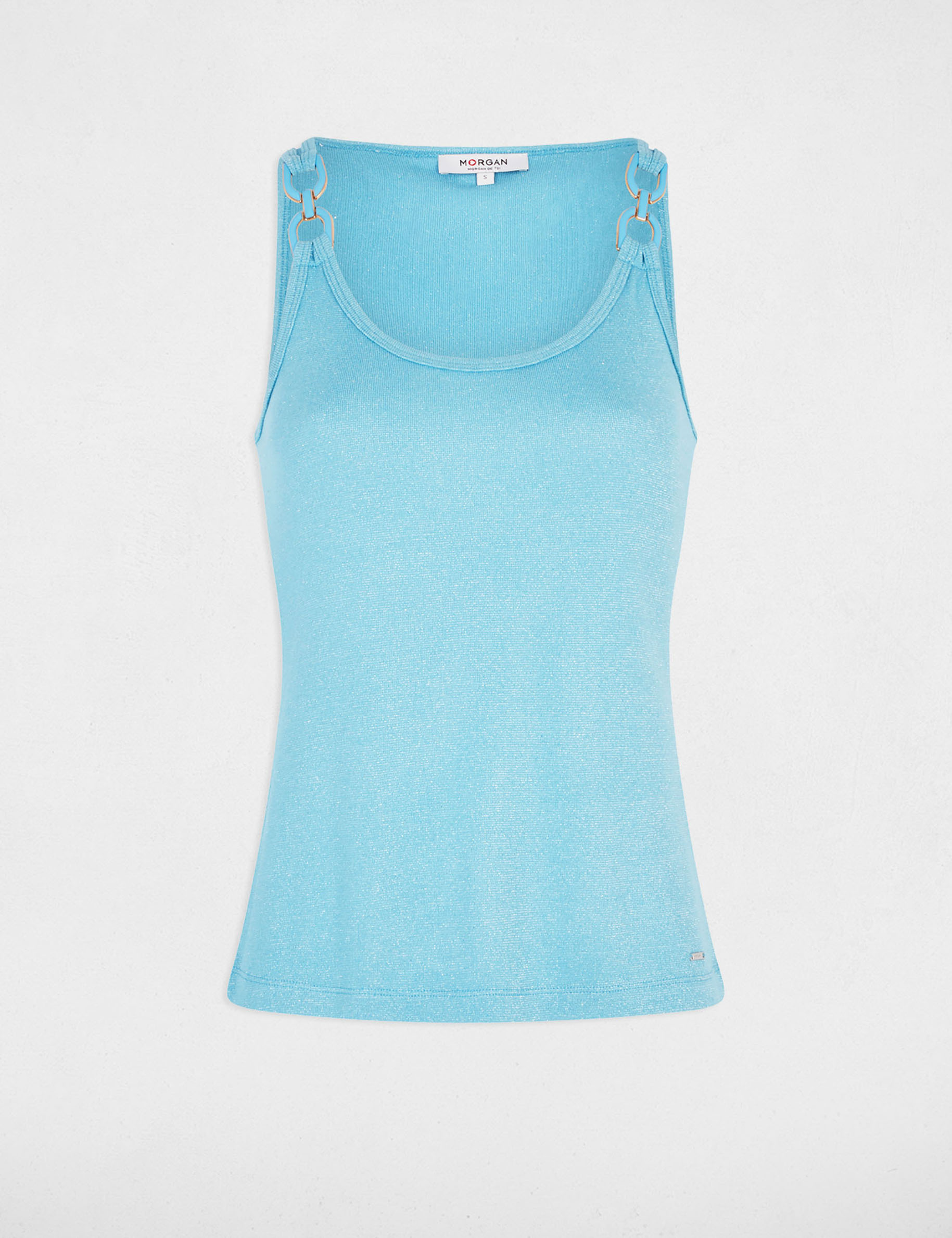 top sin manga azul cielo mujer Top sin manga azul cielo mujer