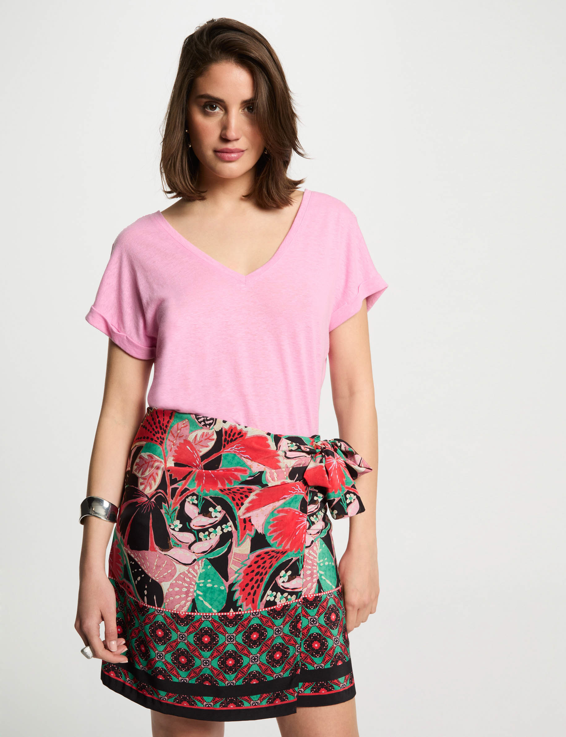 falda estampada multicolor mujer Falda estampada multicolor mujer