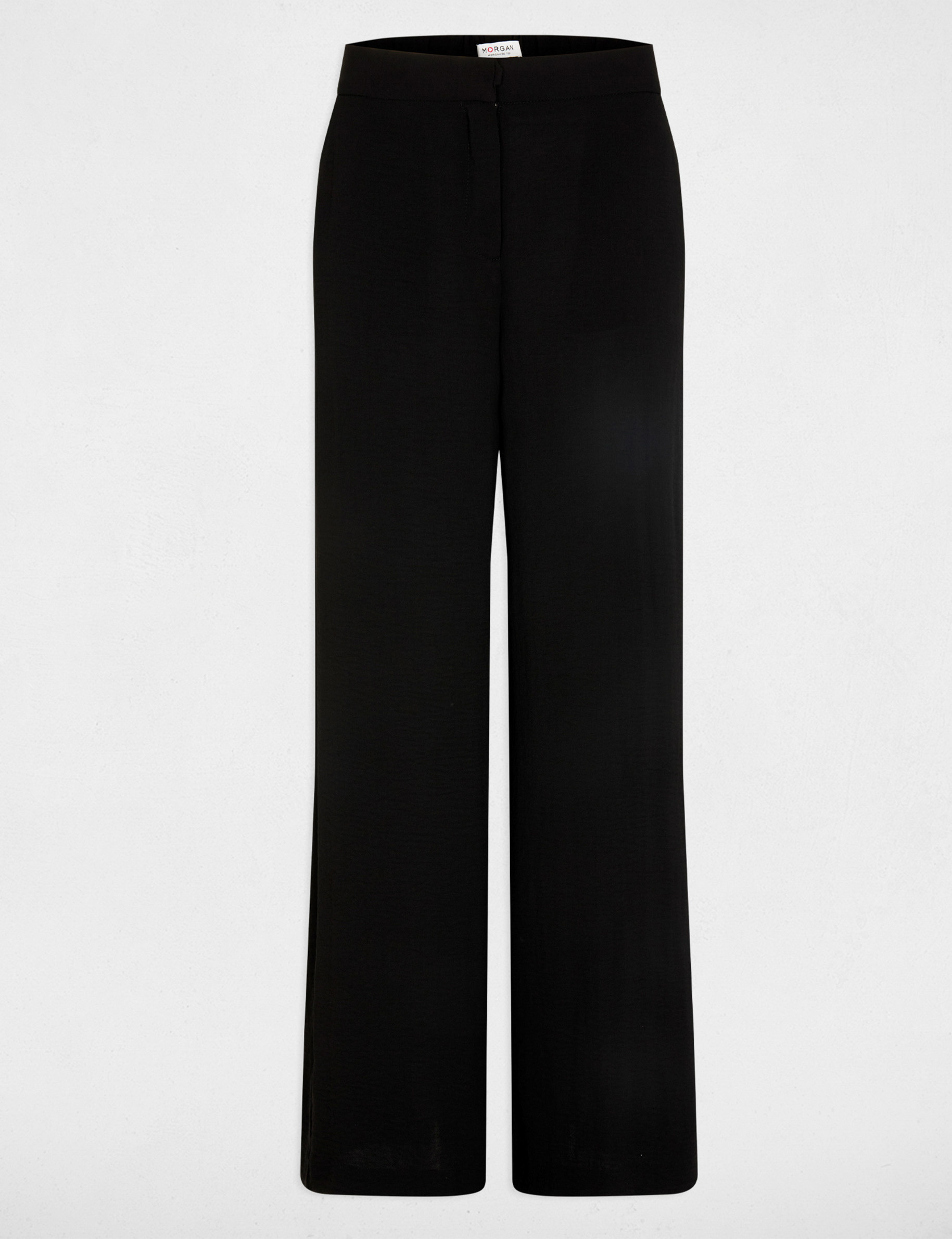 pantalon ancho y fluido negro mujer Pantalón ancho y fluido negro mujer