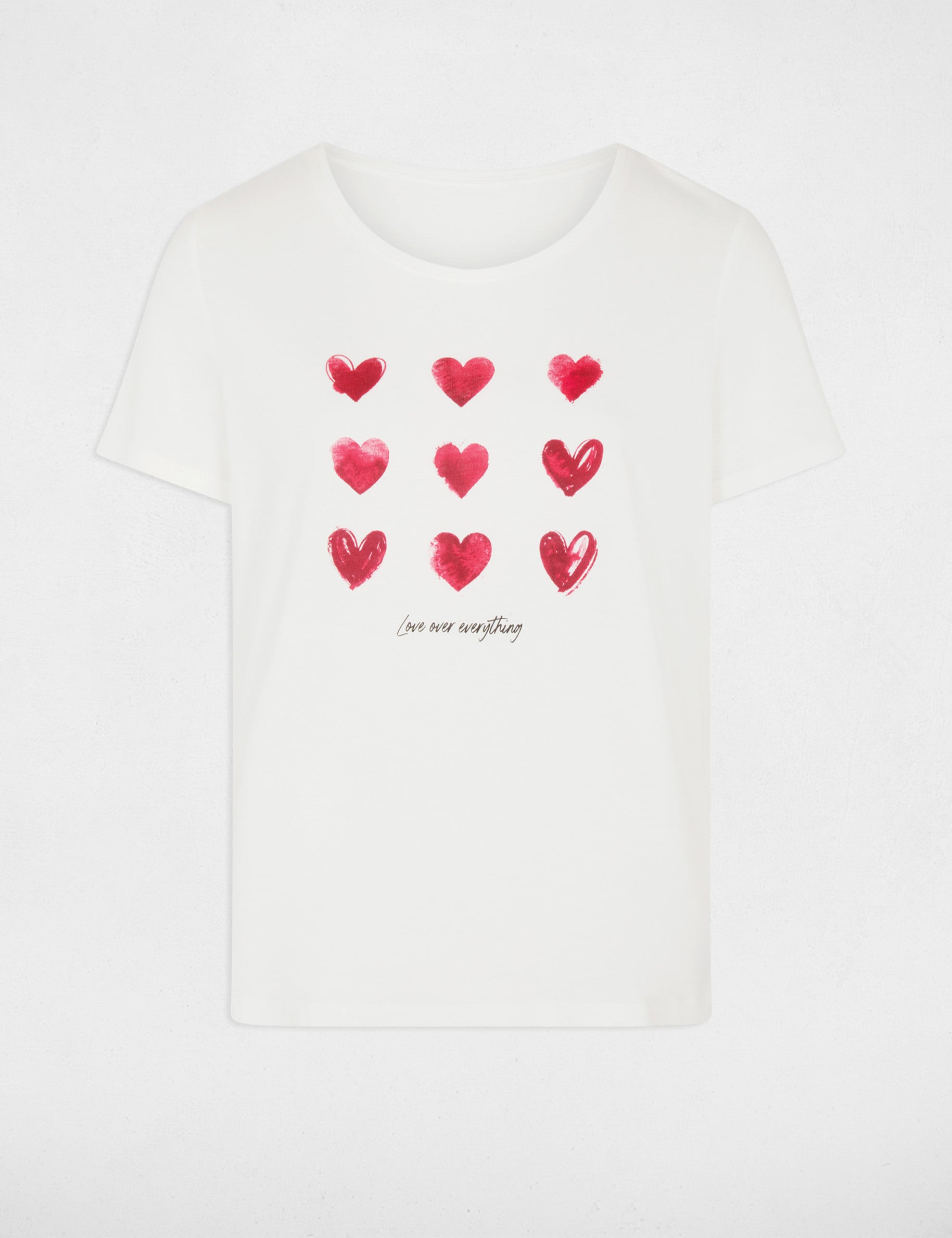 Camiseta cuello v manga corta blanco mujer