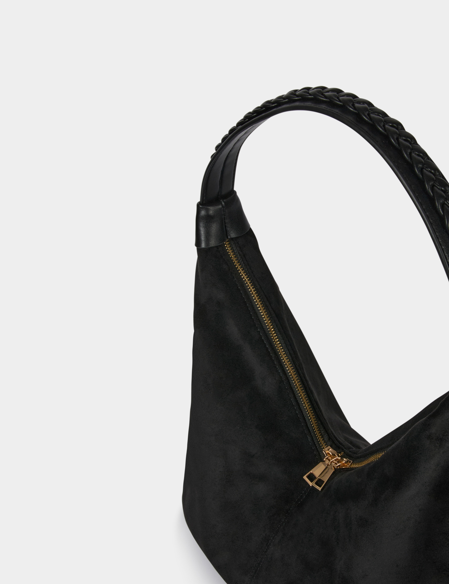 Bolso hobo de ante negro mujer