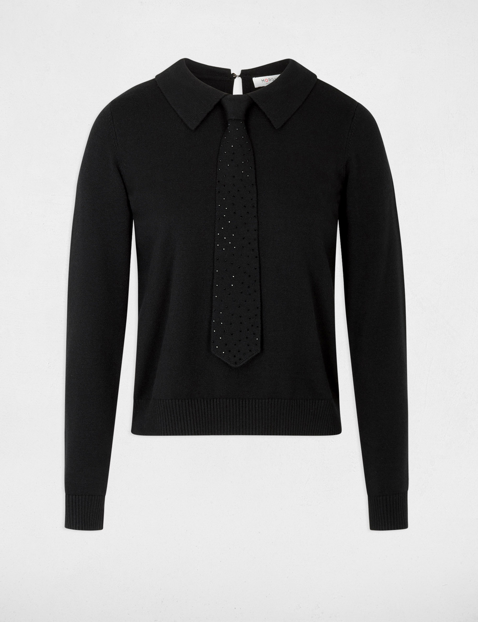 Jersey con cuello vuelto negro mujer