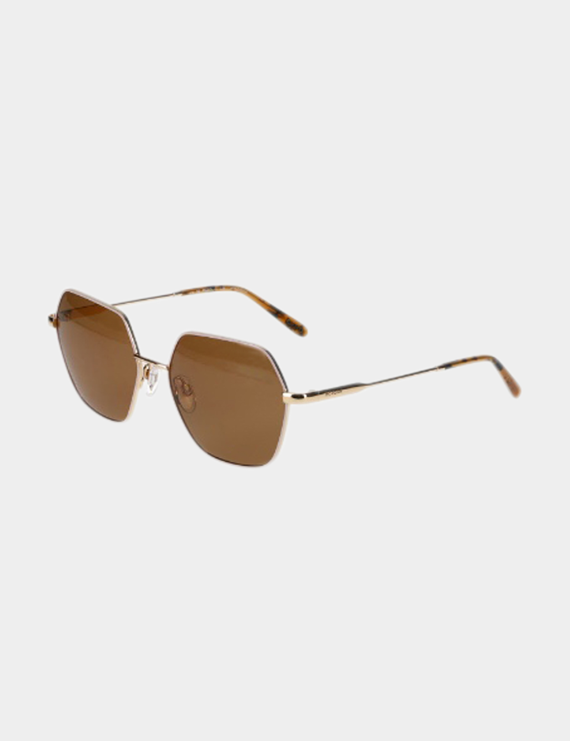 Gafas de sol hexagonales beige mujer