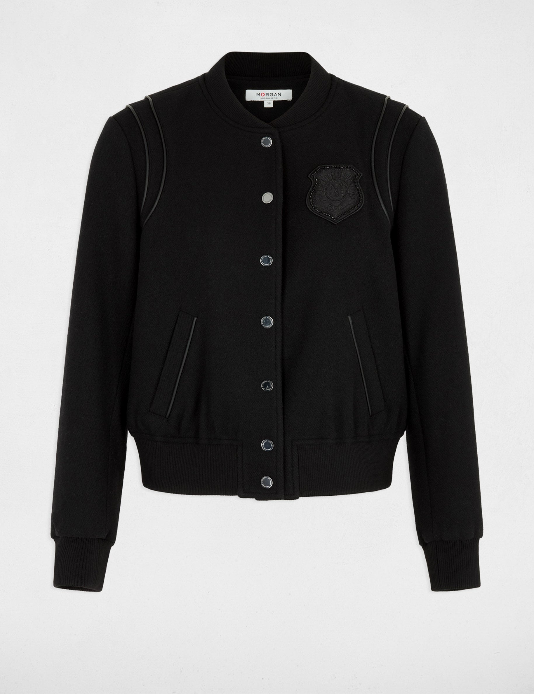 Chaqueta de manga larga negro mujer
