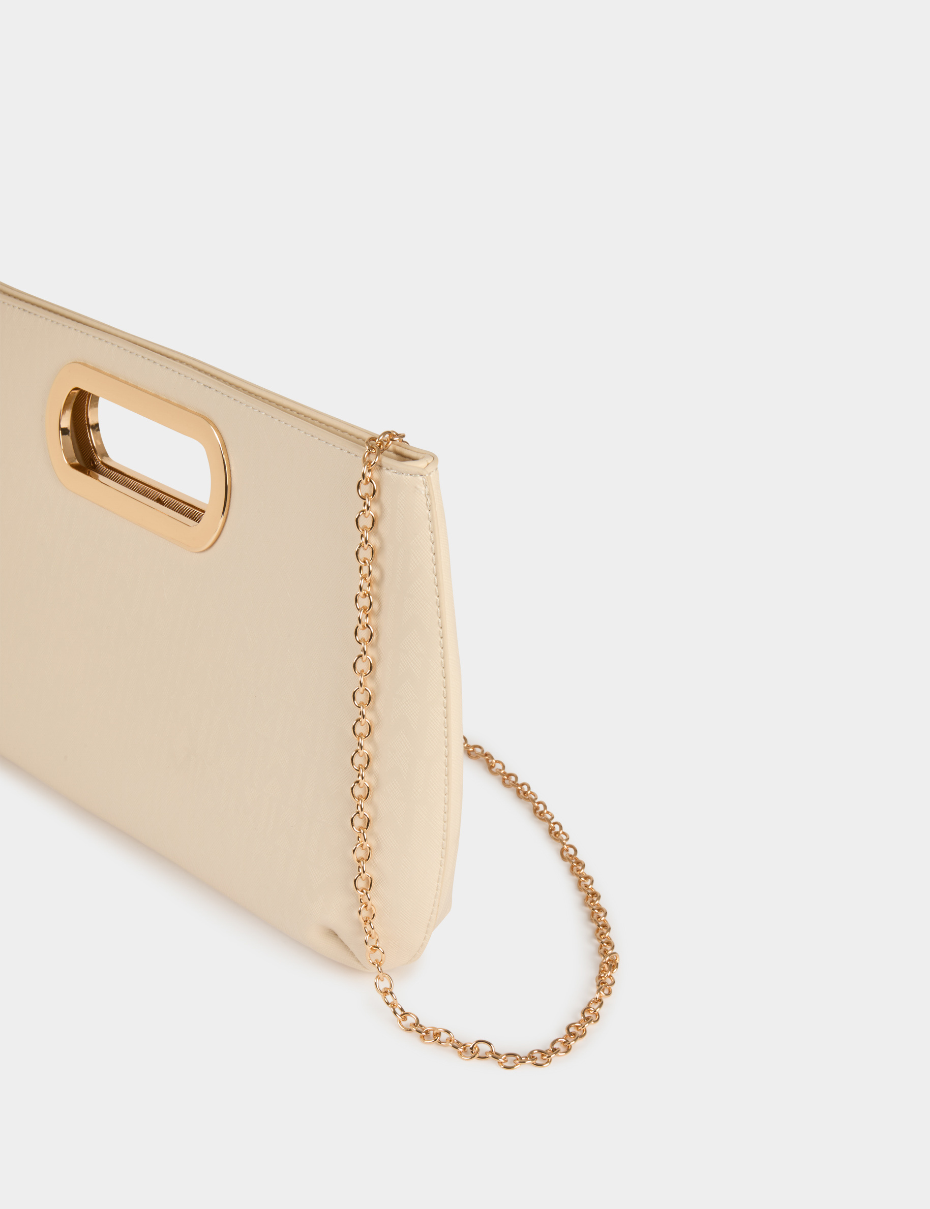 Bolso de polipiel marfil mujer