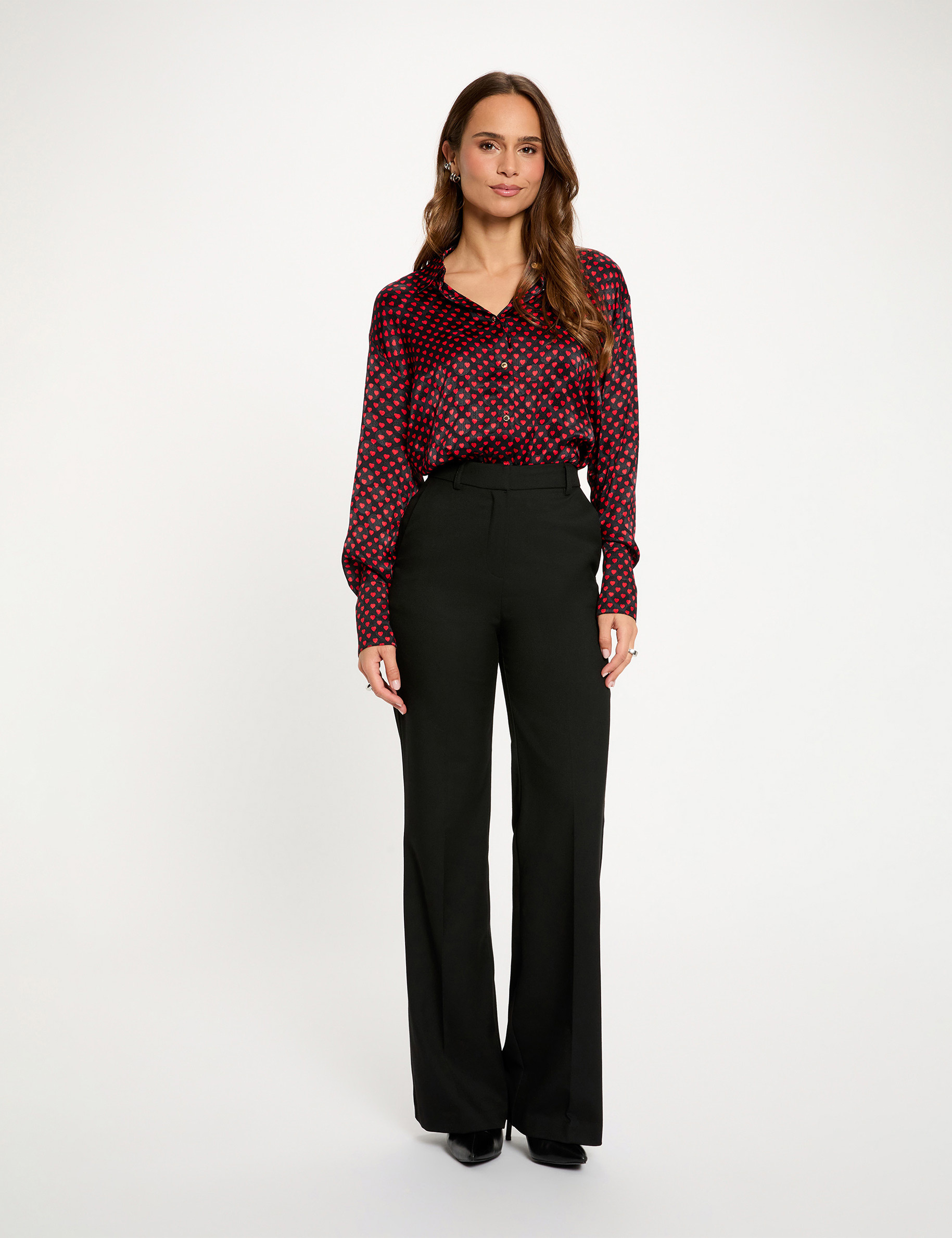 Camisa con cuello vuelto multicolor mujer