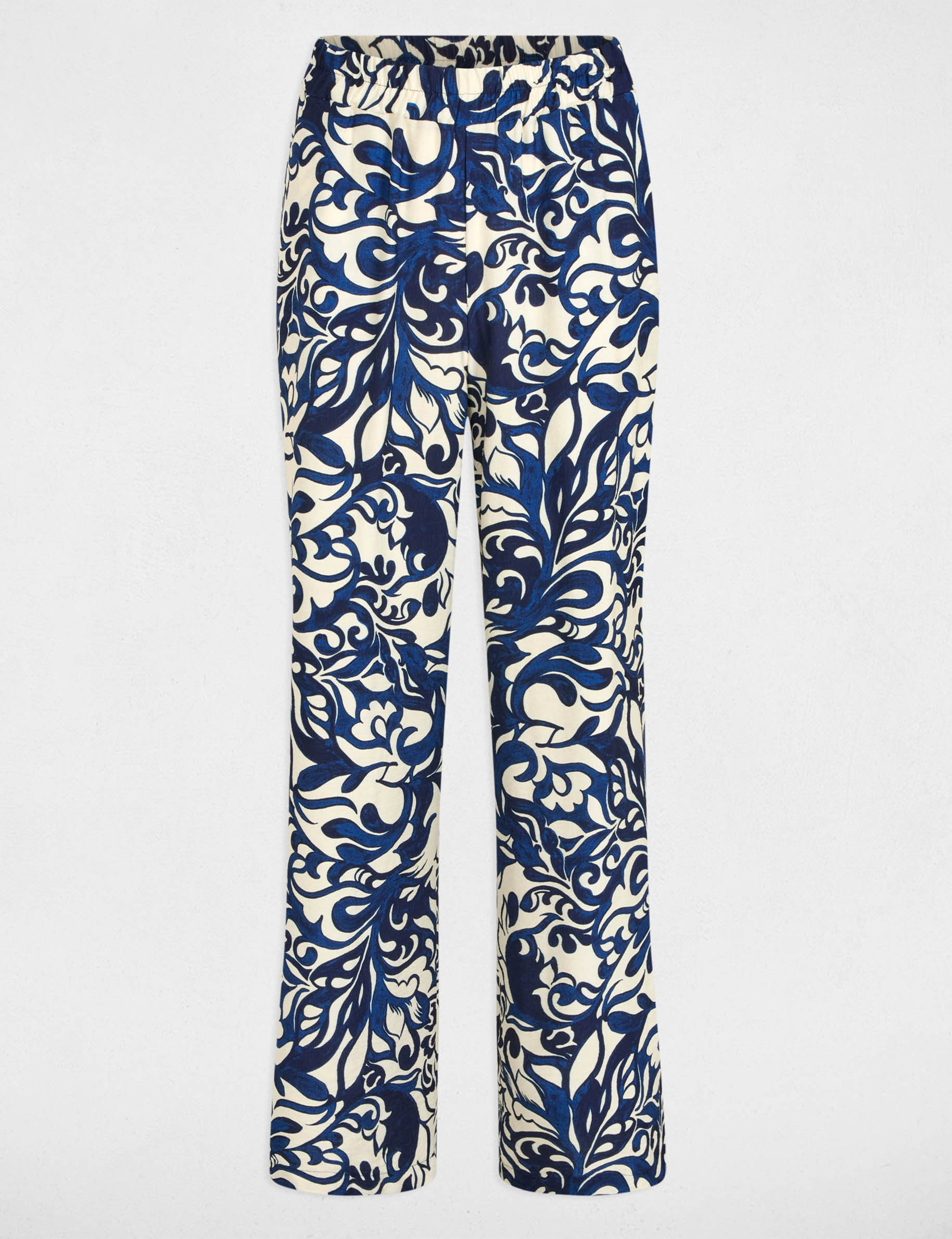 pantalon recto estampado multicolor mujer Pantalón recto estampado multicolor mujer
