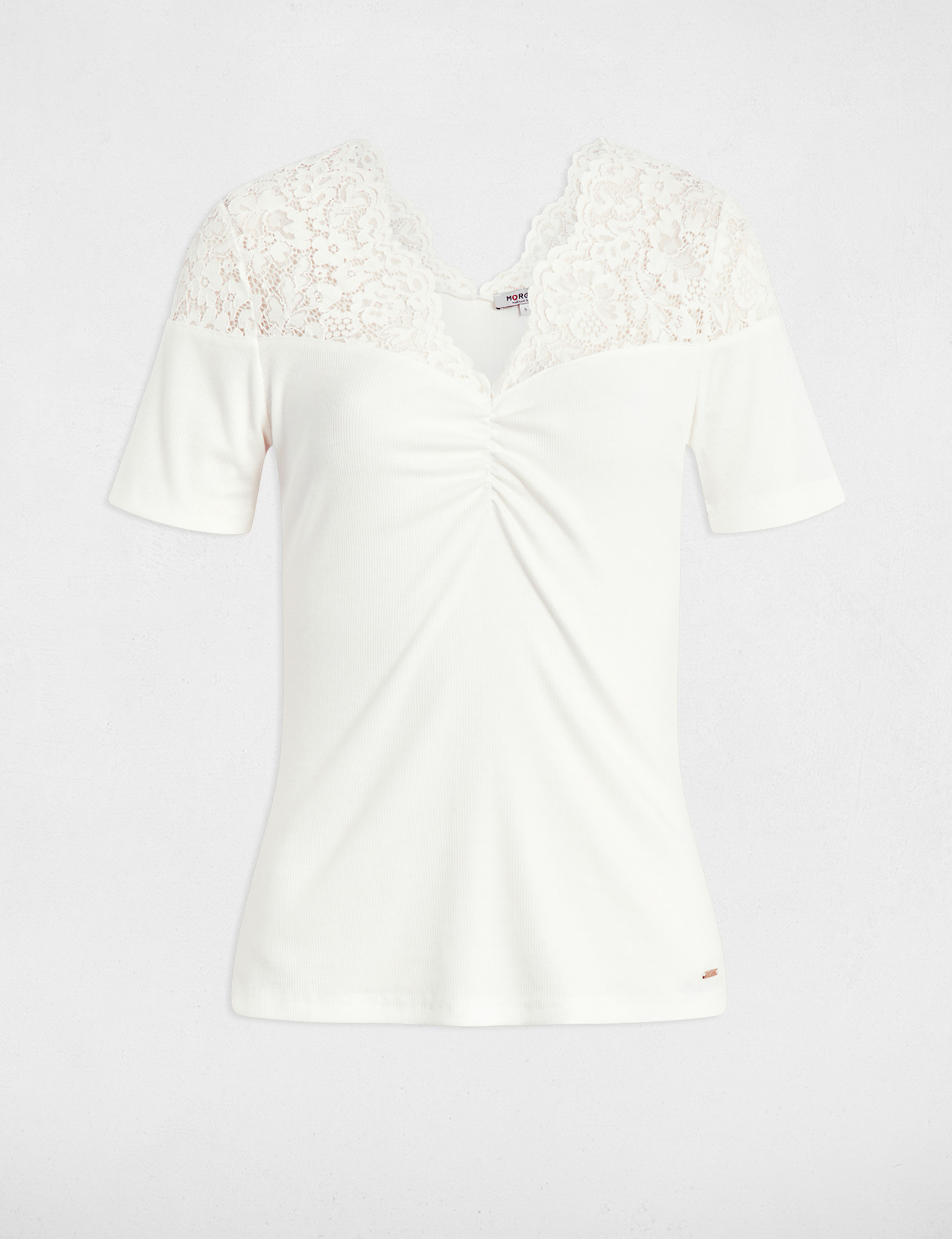 Camiseta manga corta blanco mujer