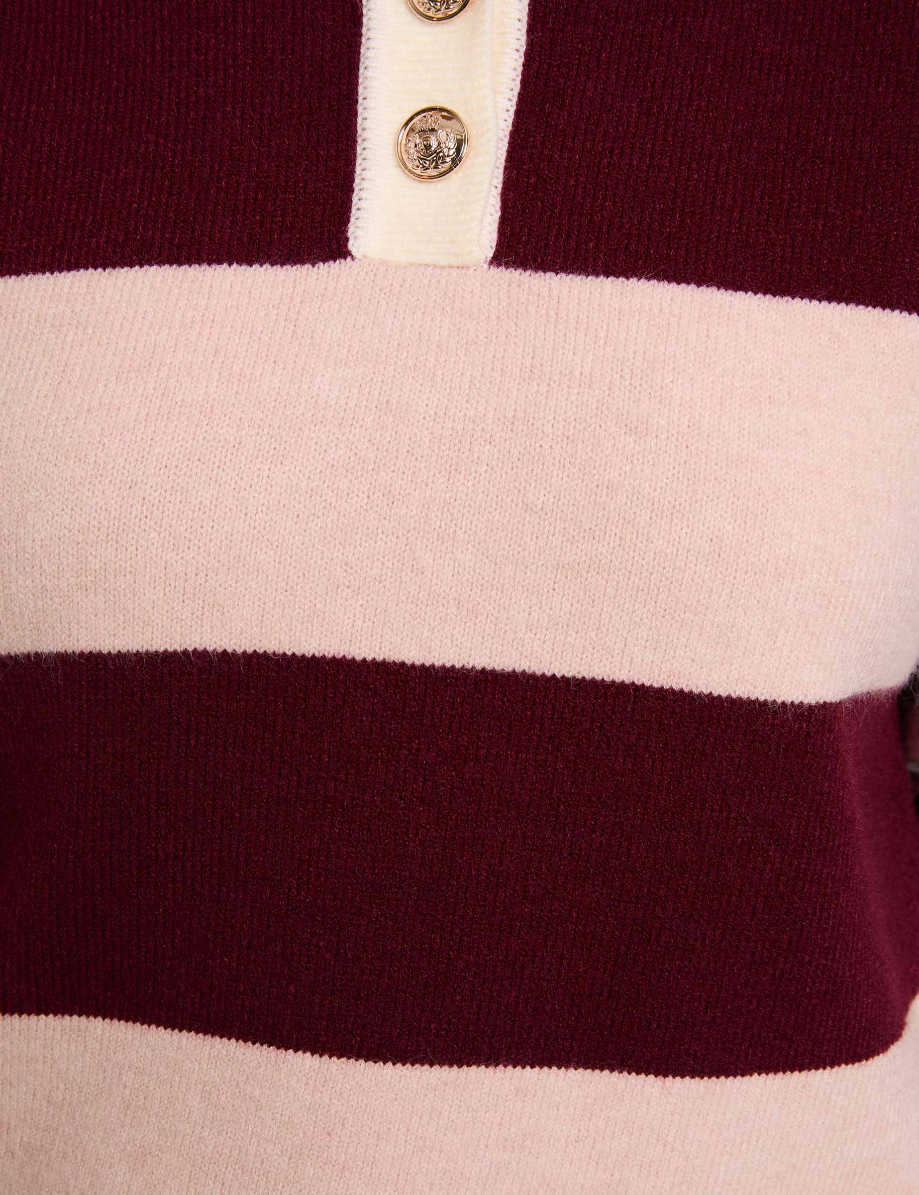 Jersey con cuello vuelto burdeos mujer