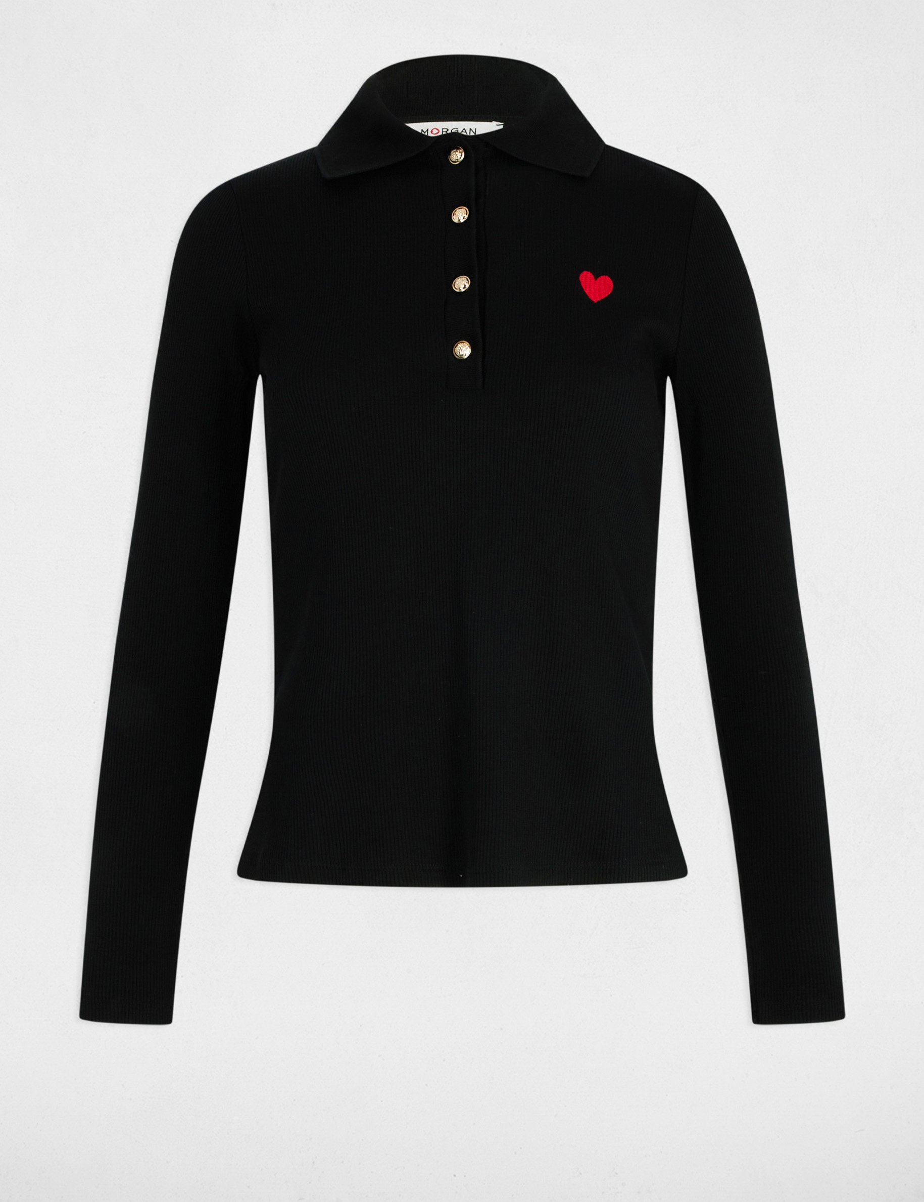 polo manga larga negro mujer Polo manga larga negro mujer