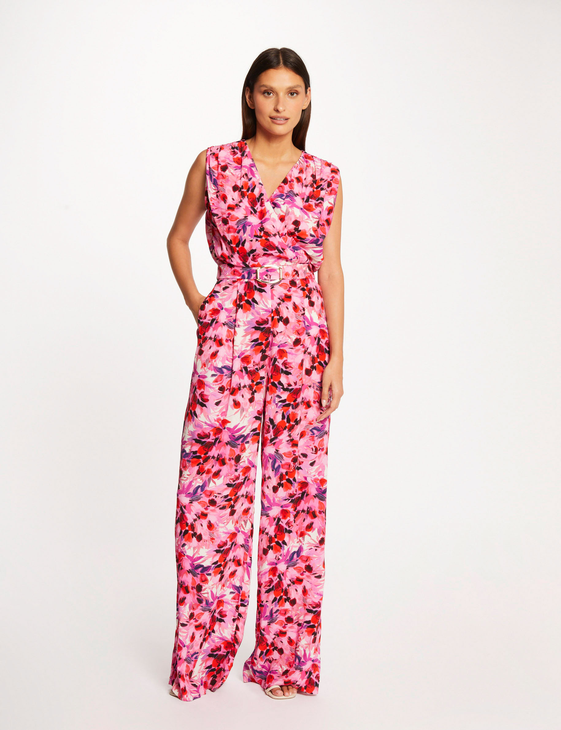 mono largo de pernera ancha estampado multico mujer Mono largo de pernera ancha estampado multico mujer